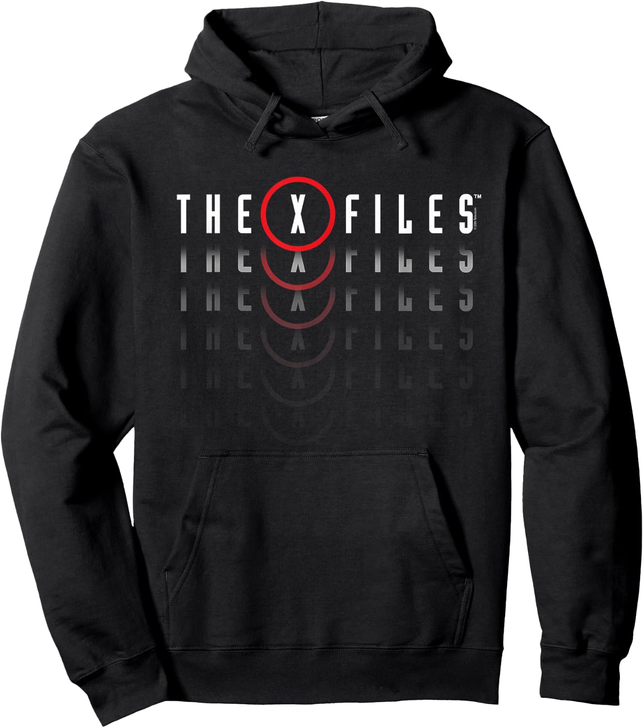 X-Files Repeating Logo Vintage Supernatural 90's TV Show Hoodie - Hoodie | Black