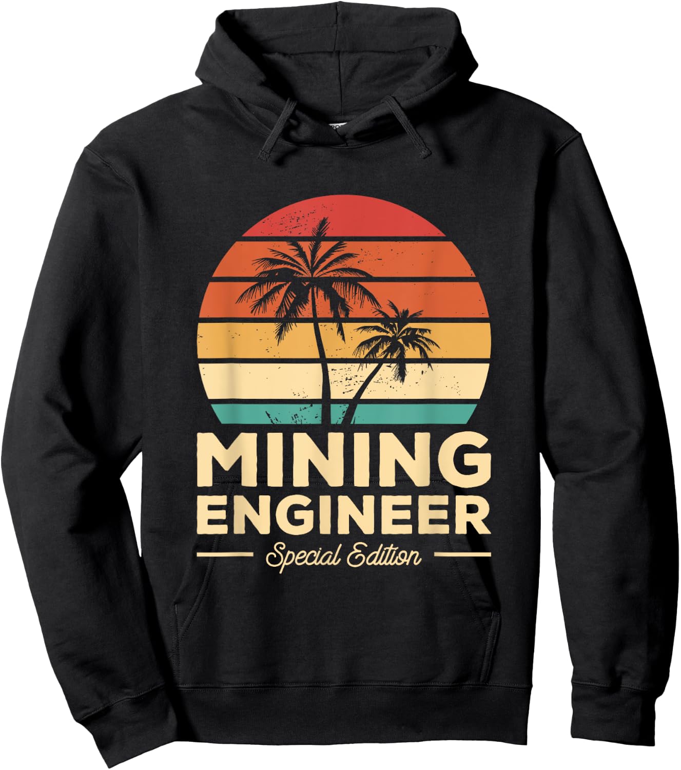 Vintage Mining Engineer Hoodie - Hoodie | Black