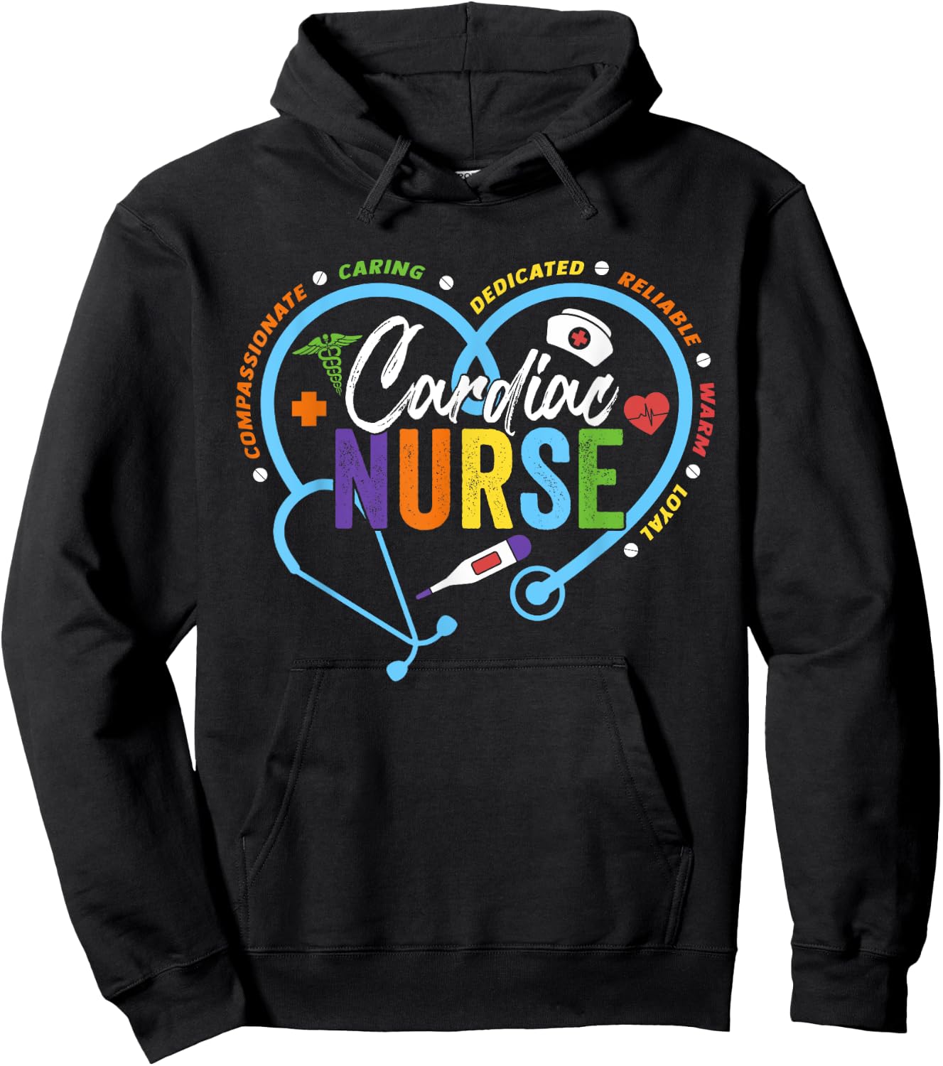 Cardiac Nurse Shirt Cardiology Nurse Cardiologist Hoodie - Hoodie | Black