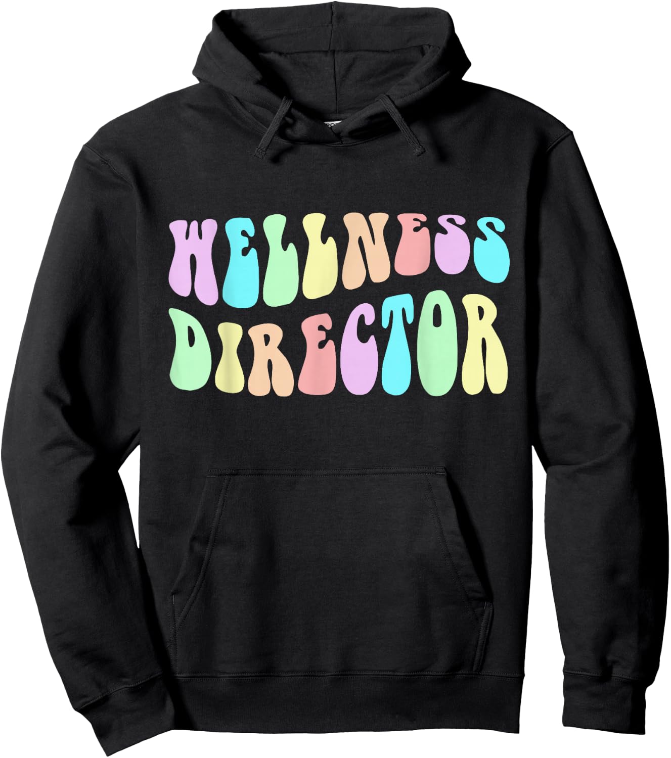Groovy WELLNESS DIRECTOR Girl Mental Health Crew Trainer Mom Hoodie - Hoodie | Black