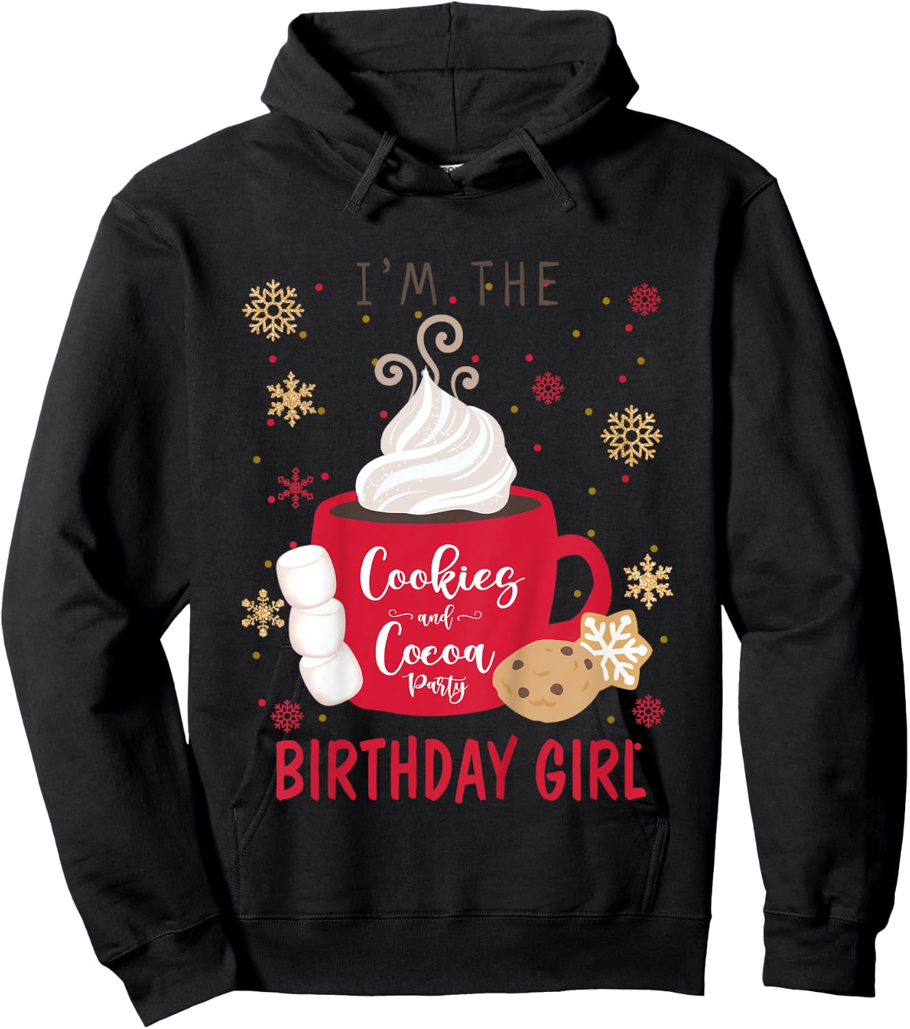 Kids I'm The Cookies and Cocoa Winter Birthday Party Matching Hoodie - Hoodie | Black