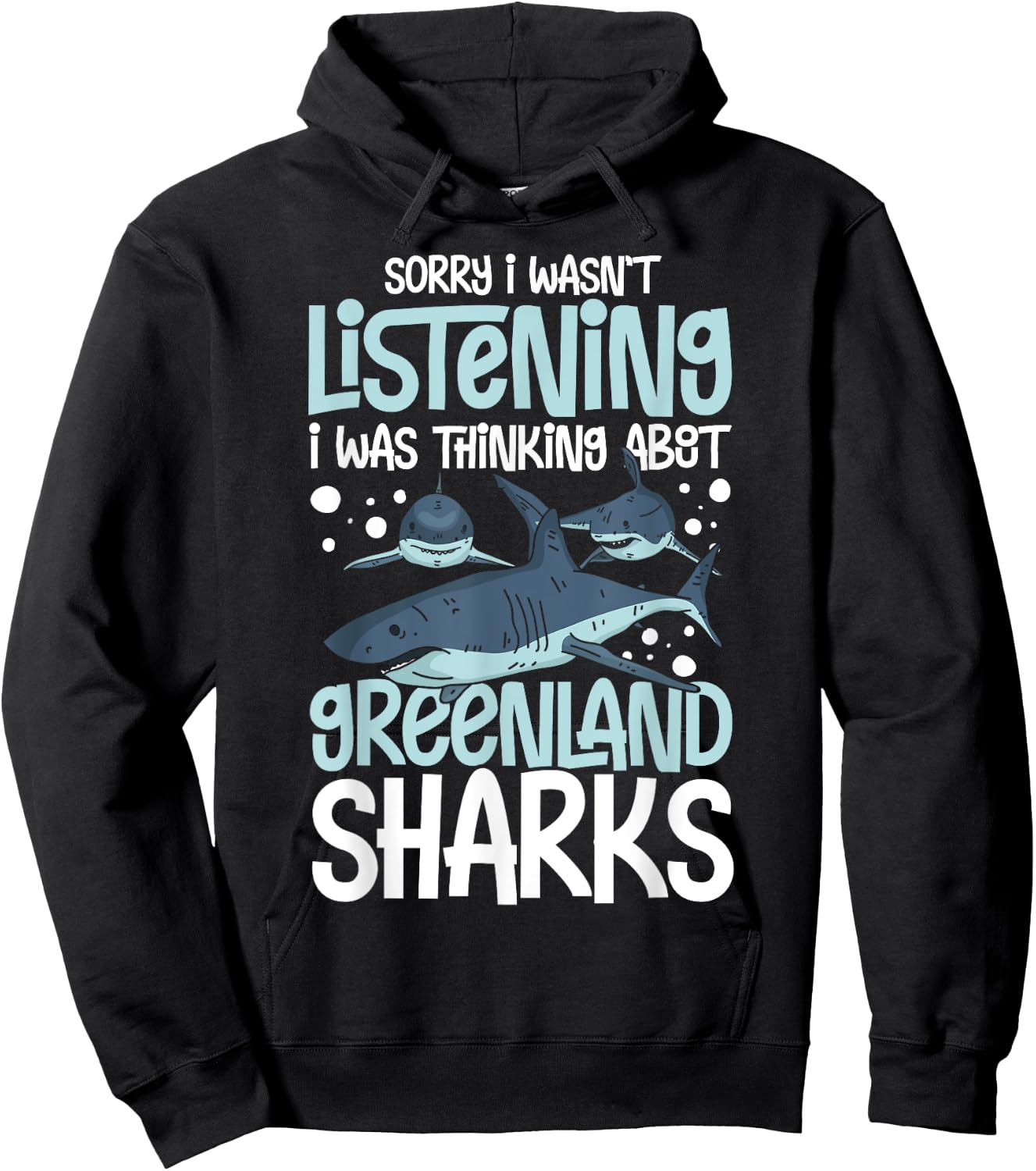 Greenland Shark Animal Tooth Funny Ocean Hoodie - Hoodie | Black