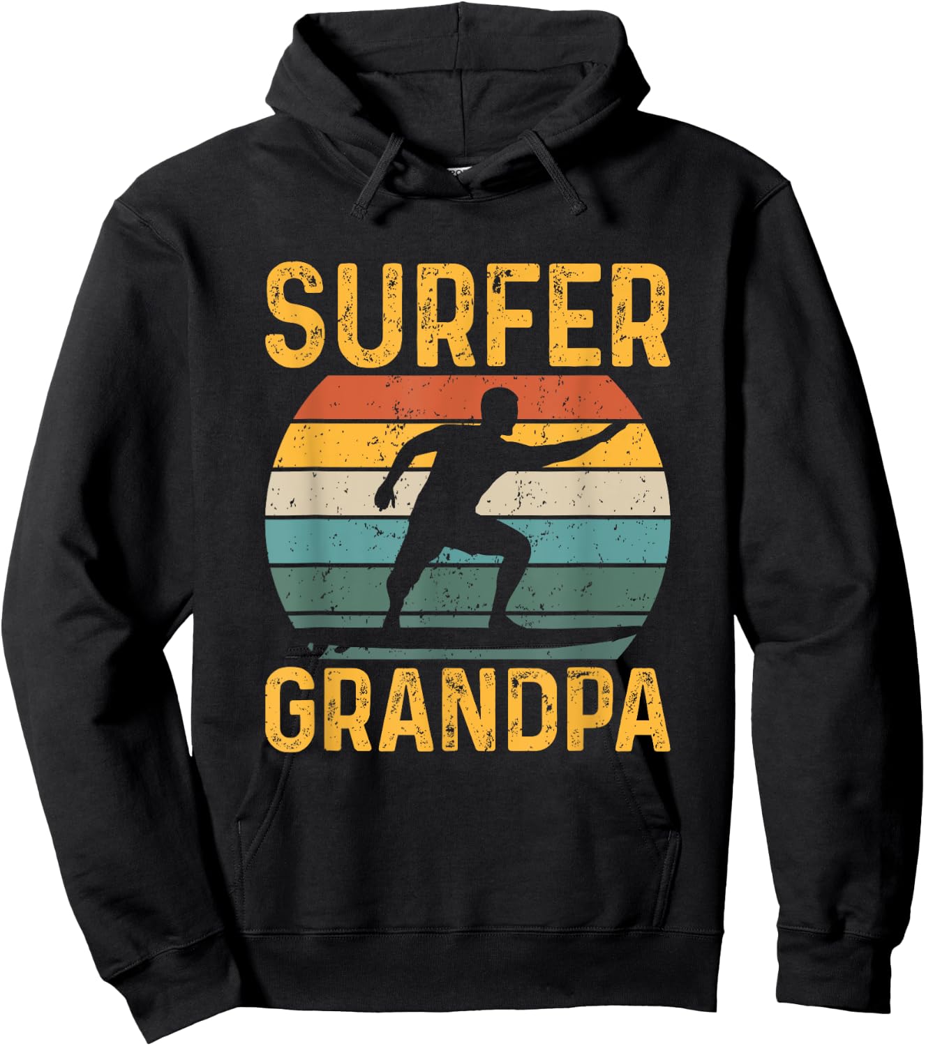 Vintage Surfer Grandpa Retro Surfing Grandfather Hoodie - Hoodie | Black