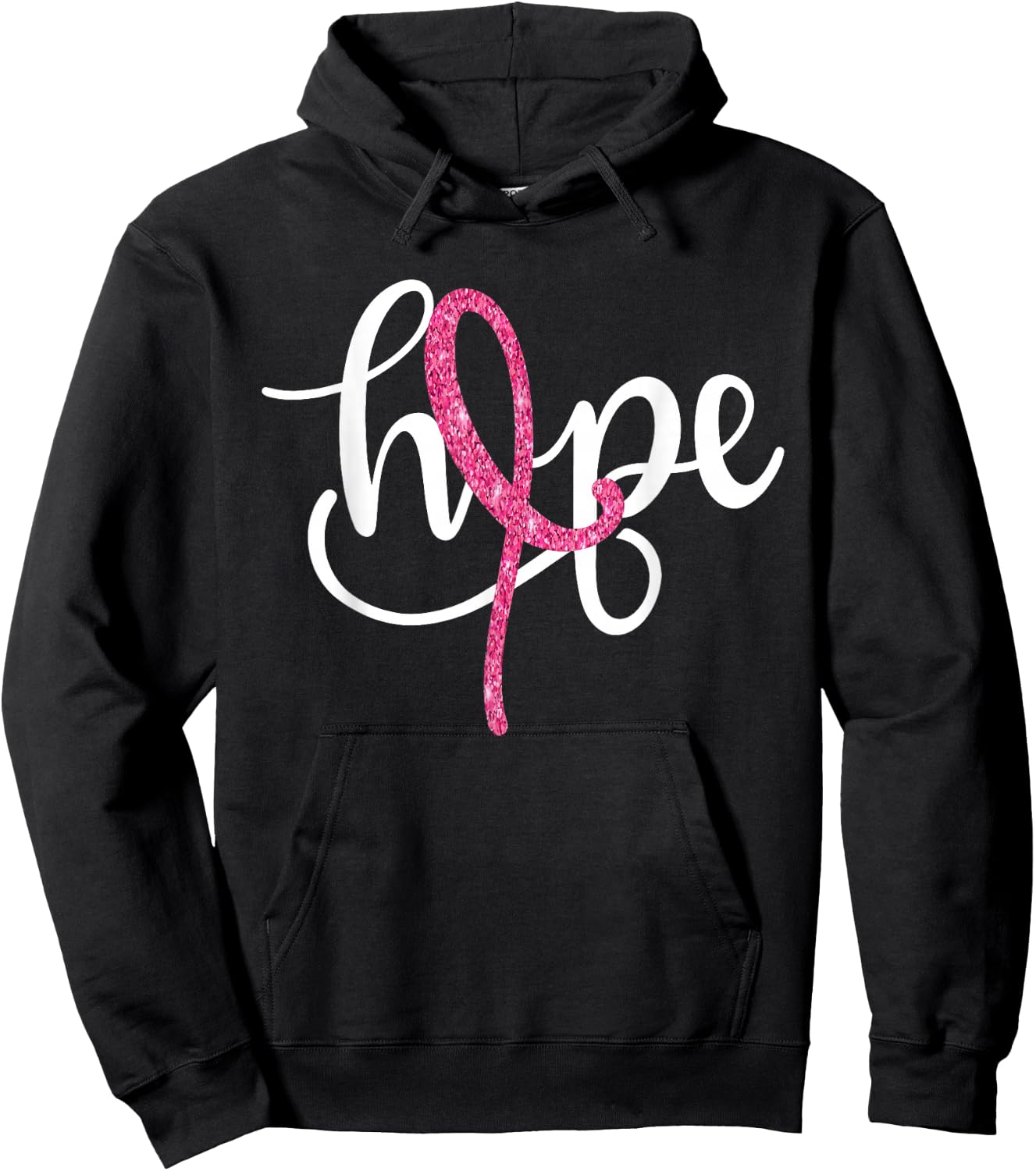 Hope Pink Ribbon Breast Cancer Awareness Support Women Girls Hoodie - Hoodie | Black