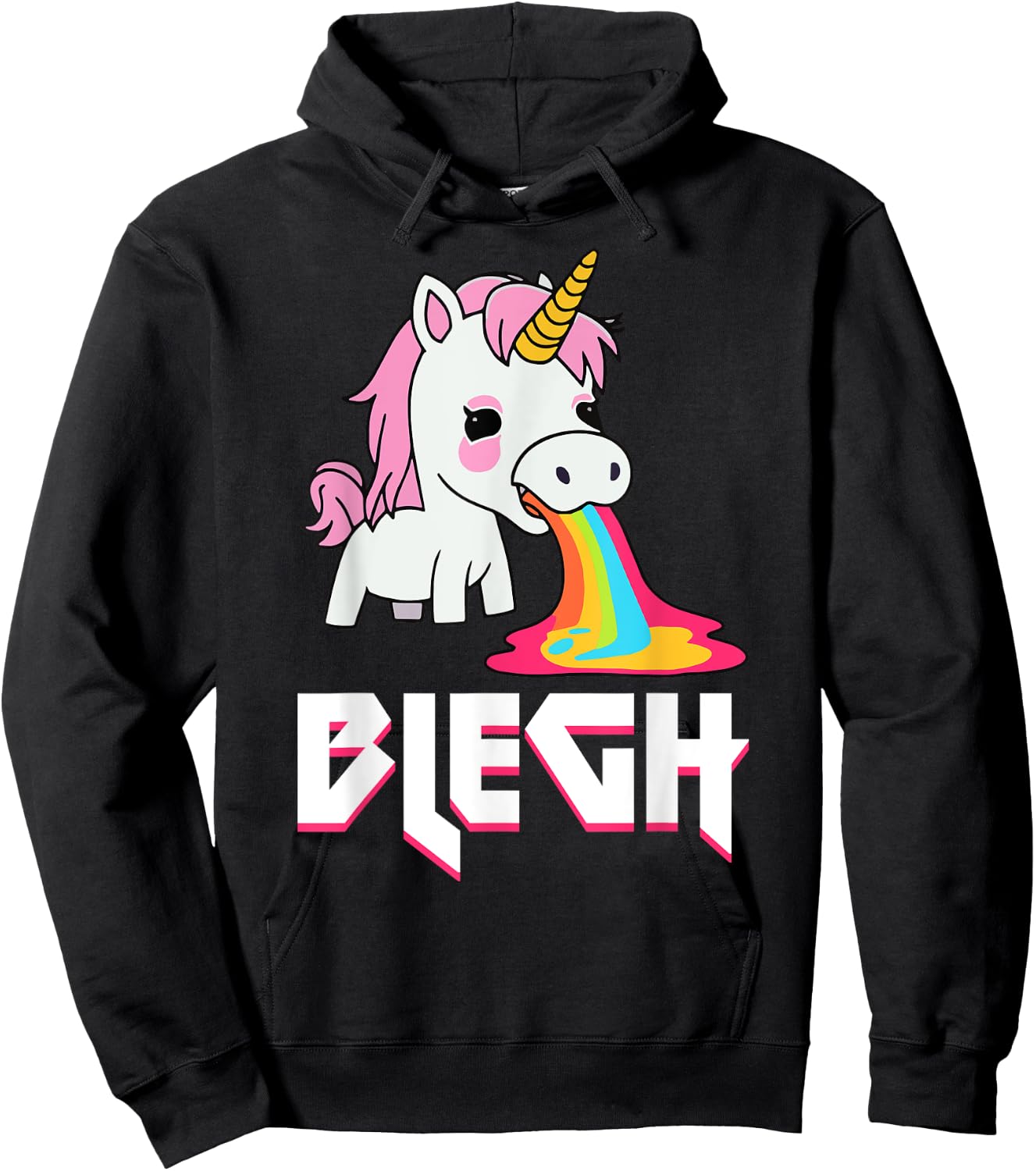 Blegh Heavy Metal Metalcore Unicorn Hoodie - Hoodie | Black