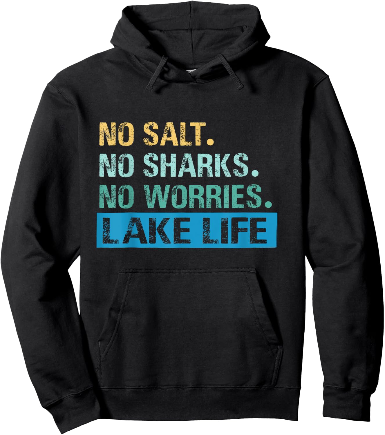 No Salt. No Sharks. No Worries. | Lake Life Hoodie - Hoodie | Black
