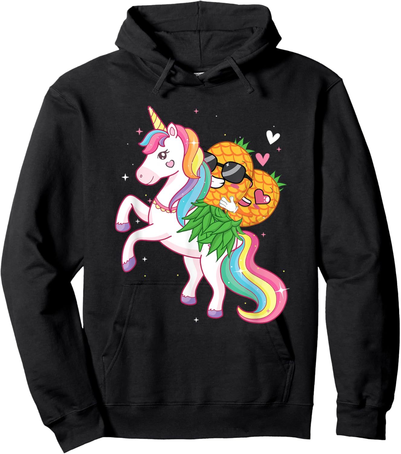 Pineapple Swinger Unicorn - Swinging Lifestyle Polyamory Hoodie - Hoodie | Black