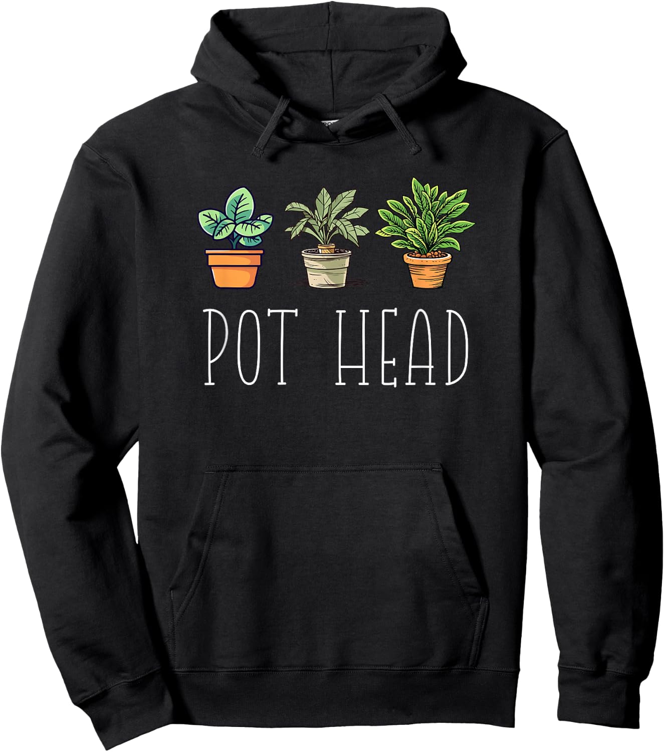Gardening Farmer Funny Pot Head Plants Gardener Mom Hoodie - Hoodie | Black