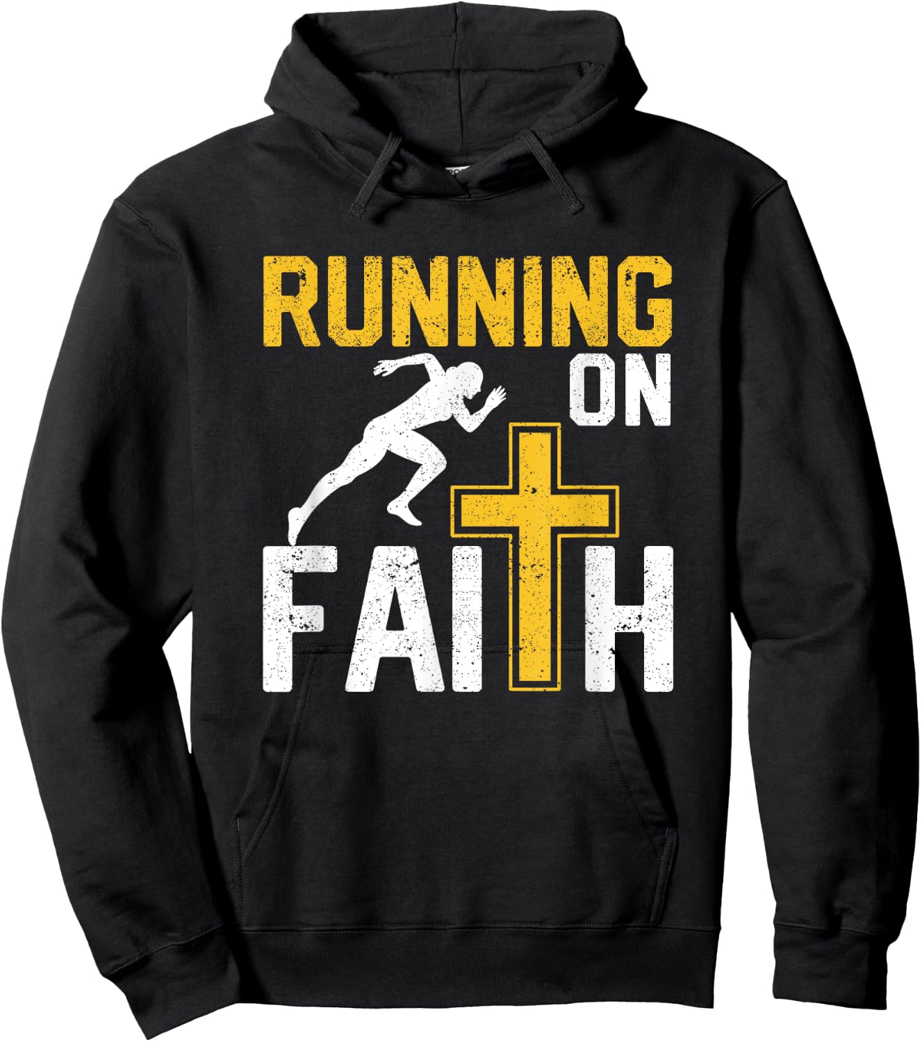 Funny Christian Workout Runner Religious Running On Faith Hoodie - Hoodie | Black