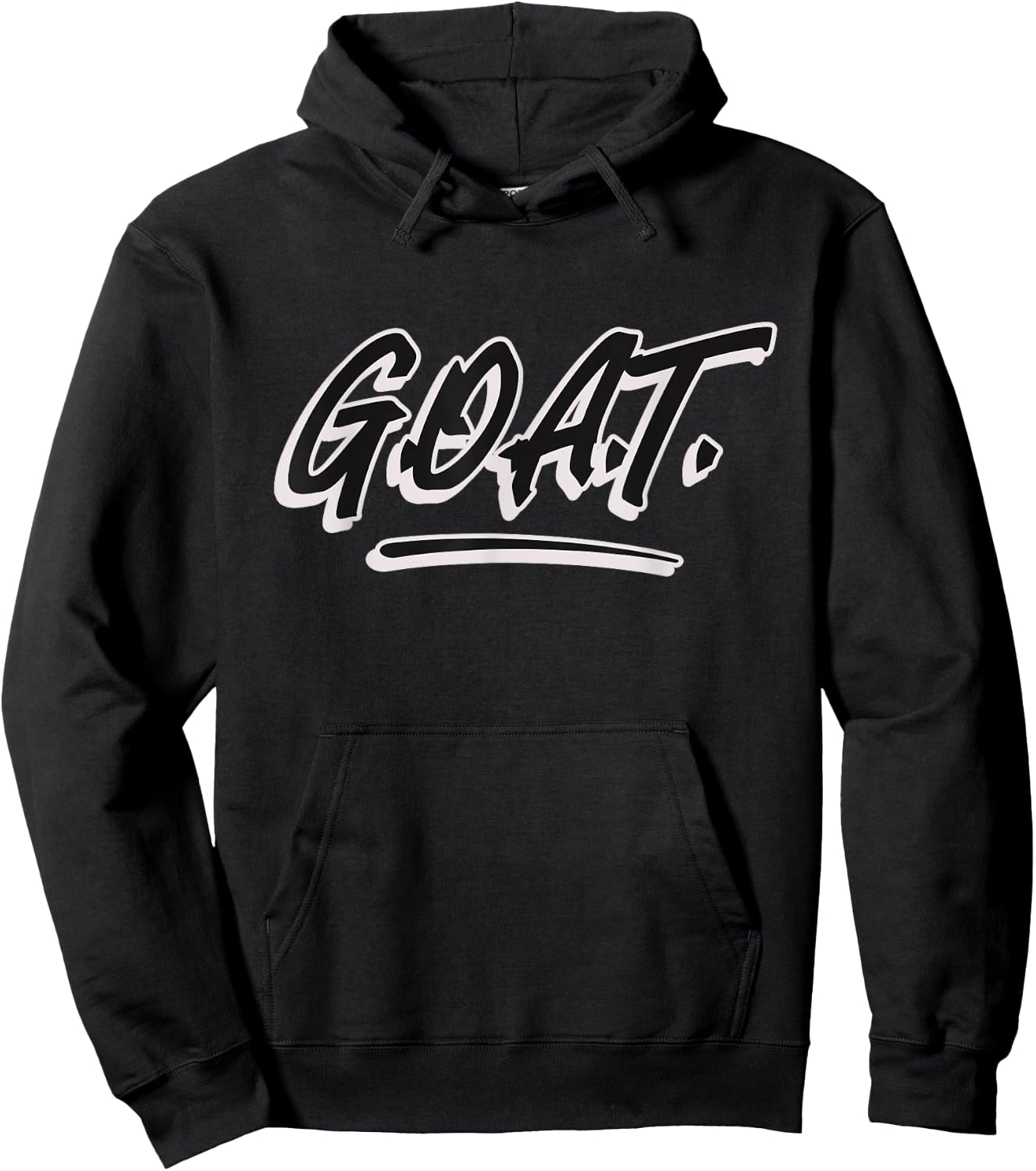 G.O.A.T. Men's Black Letter Print Modern Casual Hoodie - Hoodie | Black