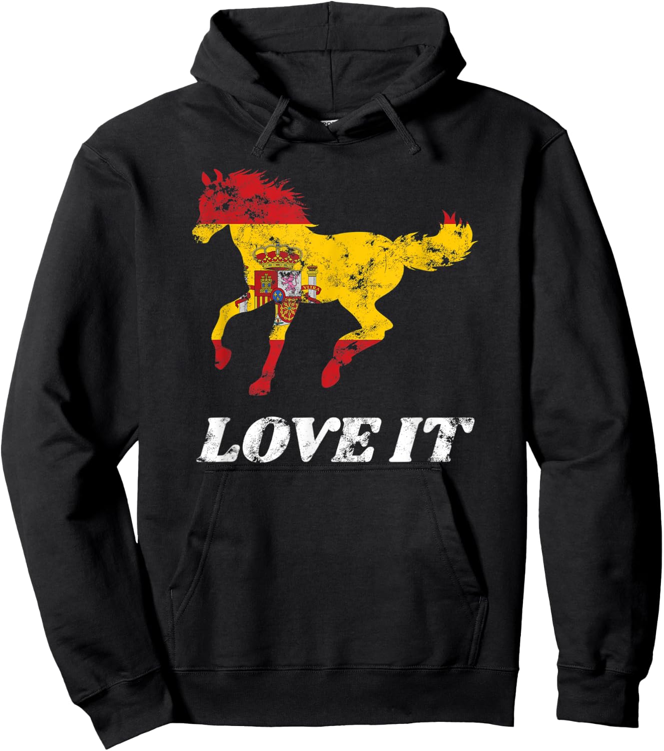 Spanish Horse Riding Horseback Rider Equestrian Pony Hooves Hoodie - Hoodie | Black