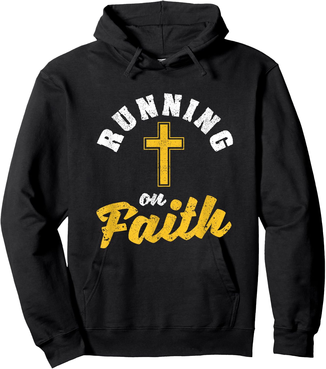 Running On Faith Funny Christian Workout Runner Religious Hoodie - Hoodie | Black