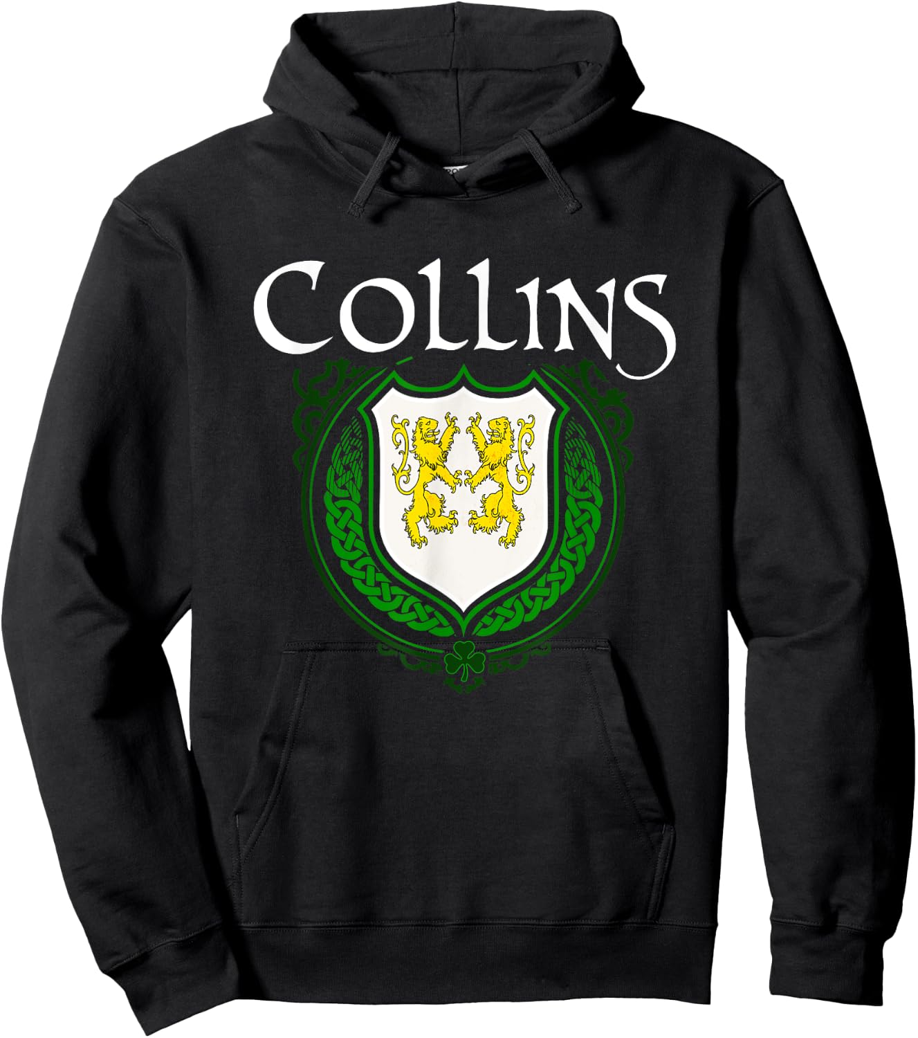 Collins Surname Irish Clan Tartan Badge Ireland Hoodie - Hoodie | Black