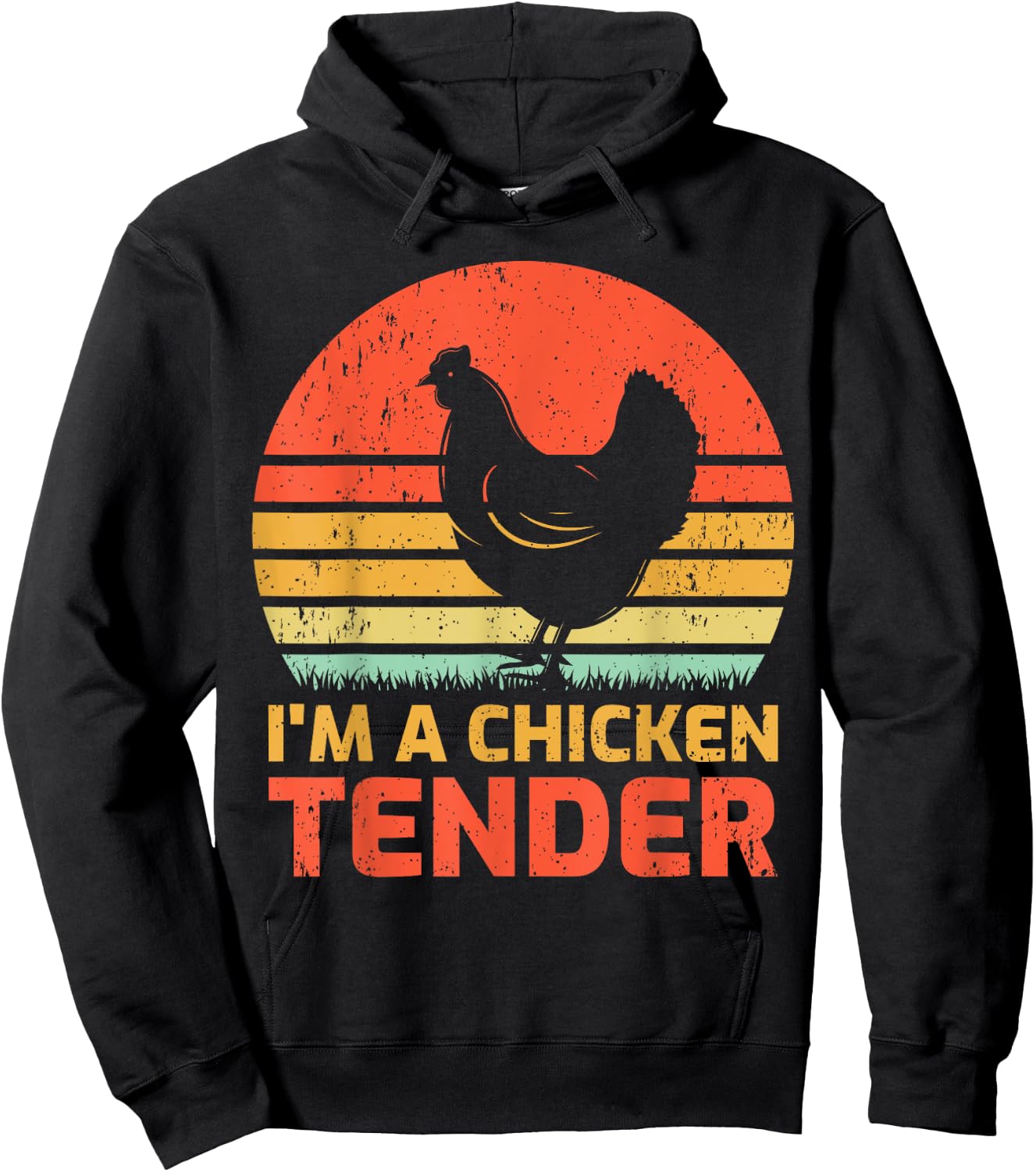 Vintage Chicken Farmer Retro I'm A Chicken Tender Hoodie - Hoodie | Black