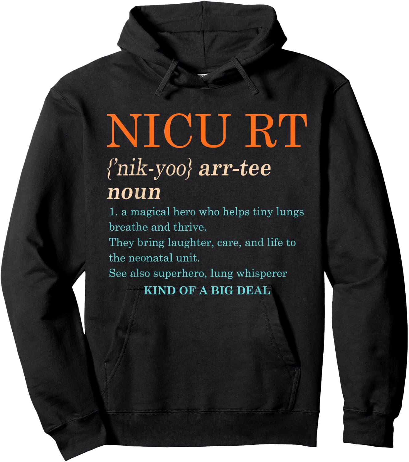 Nicu Respiratory Therapist RT Neonatal Nicu RT Definition Hoodie - Hoodie | Black
