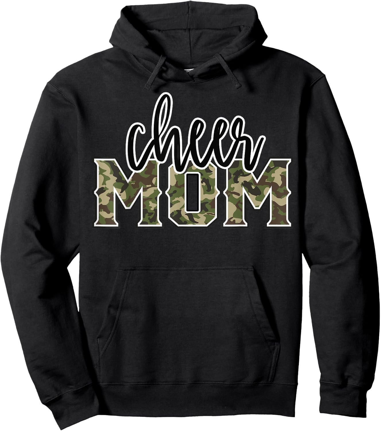 Cheer Mom Camo Funny Cheer Crew Cheerleader Mothers Day Hoodie - Hoodie | Black