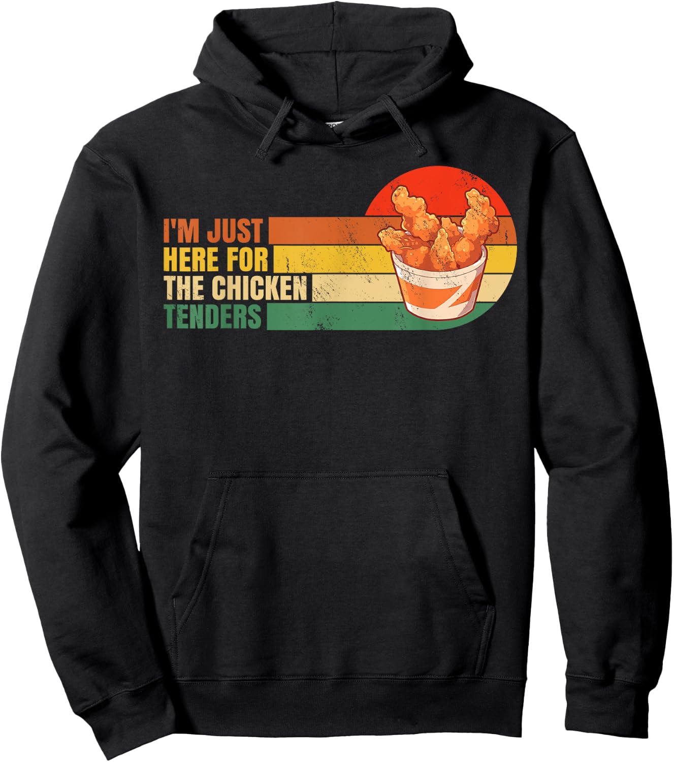 I'm Just Here for the Chicken Tenders Funny Chicken Popcorn Hoodie - Hoodie | Black