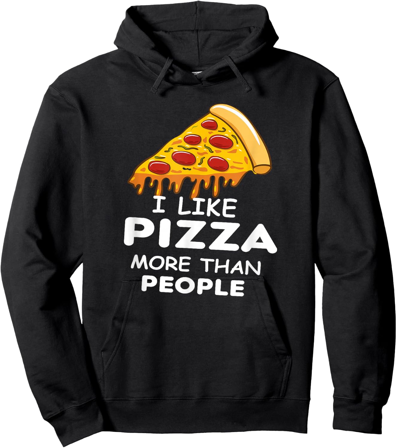 I like pizza more than people Funny Slice pizza Hoodie - Hoodie | Black