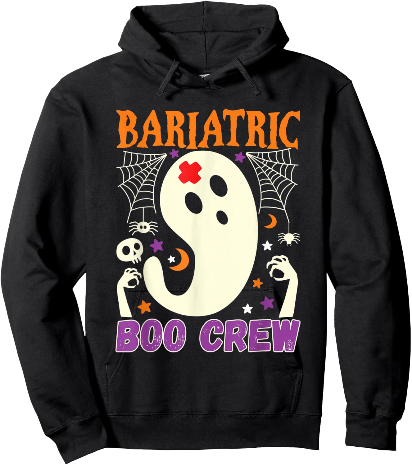 Bariatric Boo Crew Nurse Halloween Nurses Cute Ghost Women Hoodie - Hoodie | Black