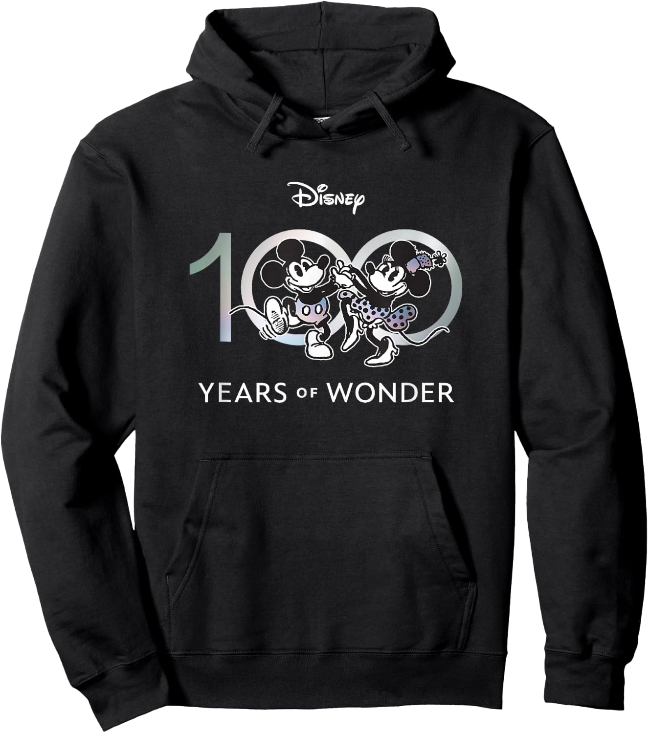 Disney 100 Years of Wonder Mickey & Minnie Dancing Retro Short Sleeve , Black, Small Hoodie - Hoodie | Black