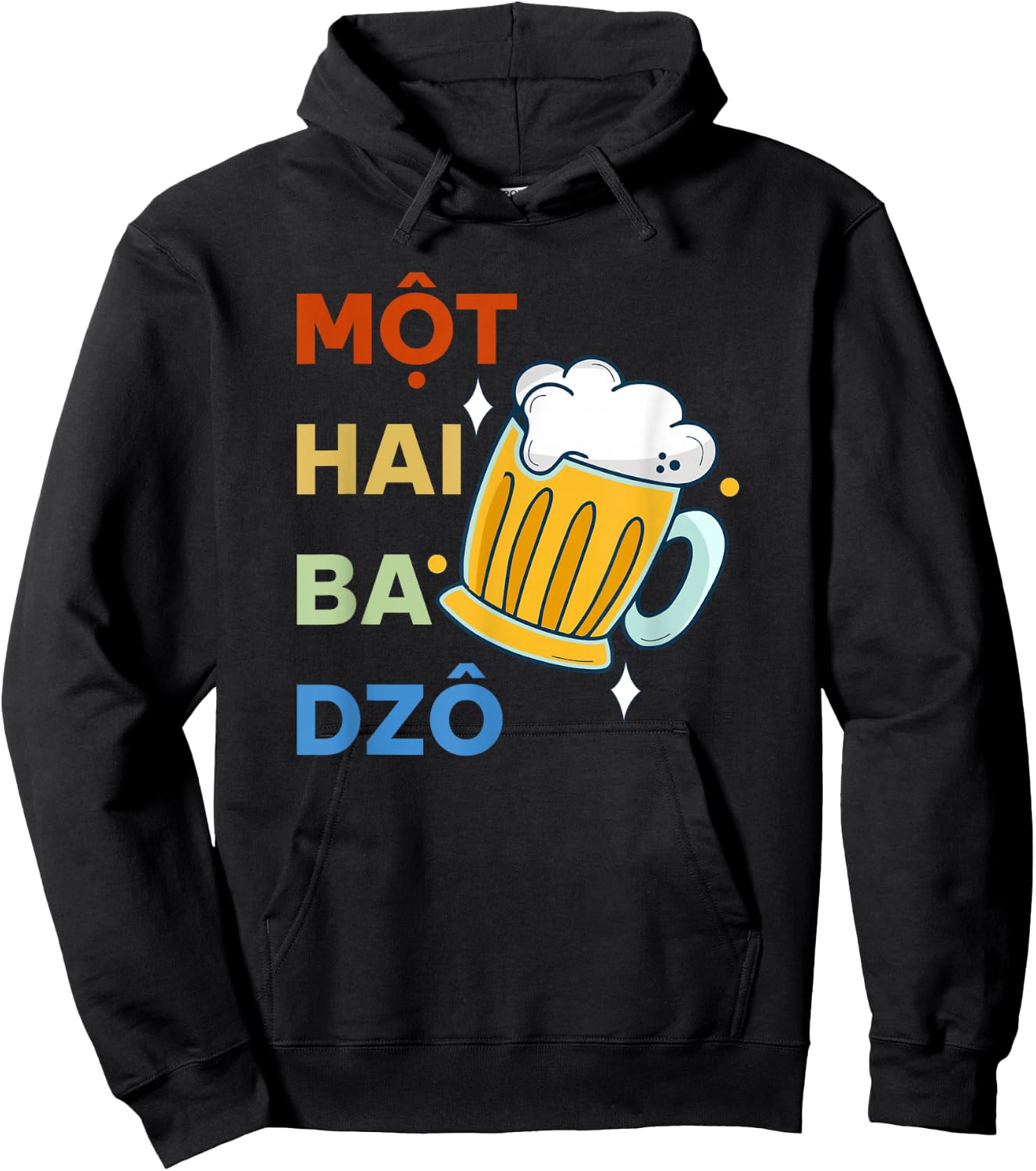 Vietnam Beer Vietnamese Mot Hai Ba Dzo One Two Three Cheers Hoodie - Hoodie | Black