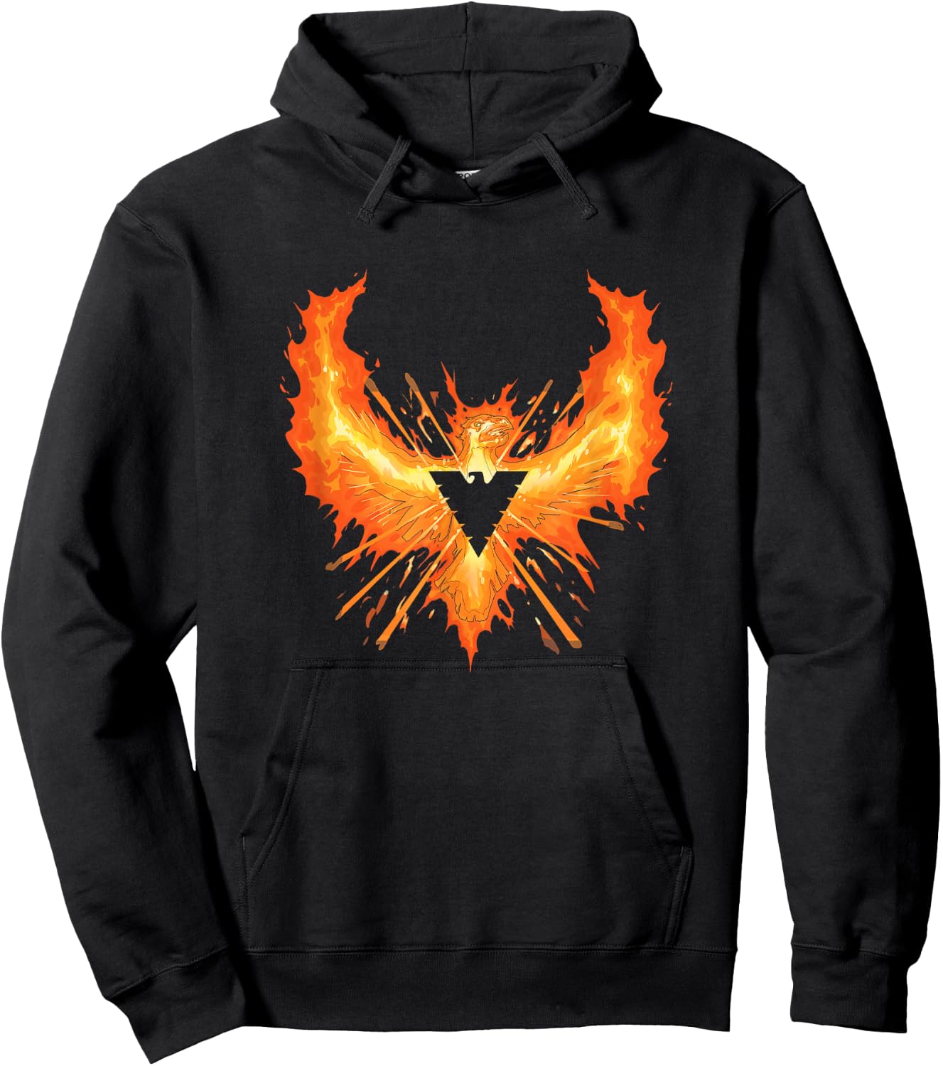 Marvel X-Men Phoenix Force Wings Spread In Flames Logo Hoodie - Hoodie | Black