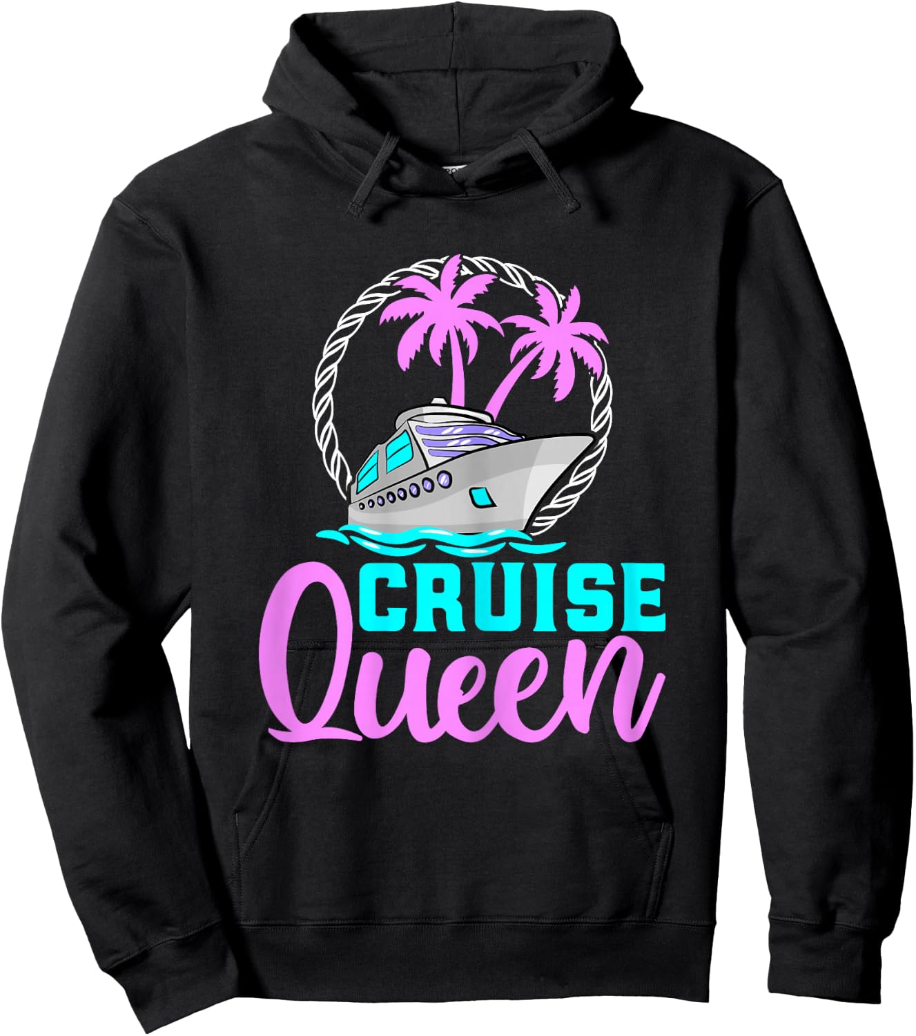 Cruise Queen Funny Cruise Vacation Cruising Lover Women Hoodie - Hoodie | Black