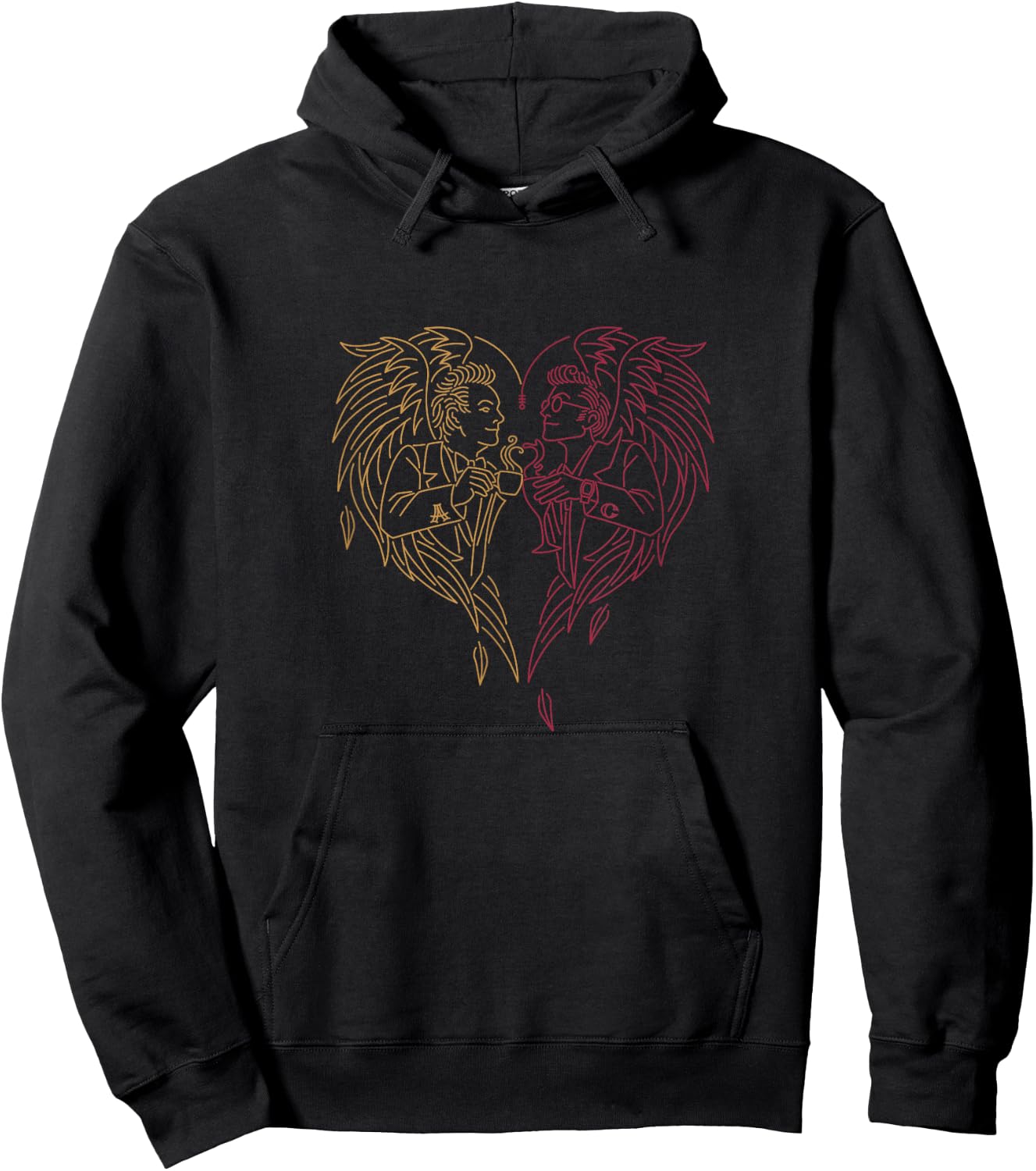 Good Omens - A Toast to The World (Gold and Red) Hoodie - Hoodie | Black
