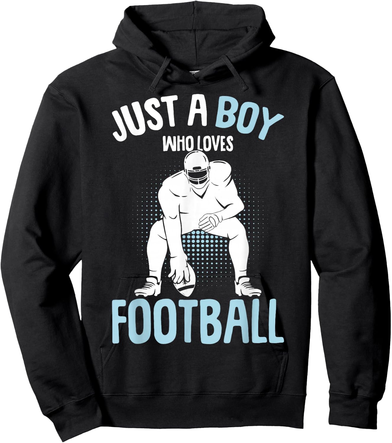Just A Boy Who Loves Football American Football Boys Kids Hoodie - Hoodie | Black