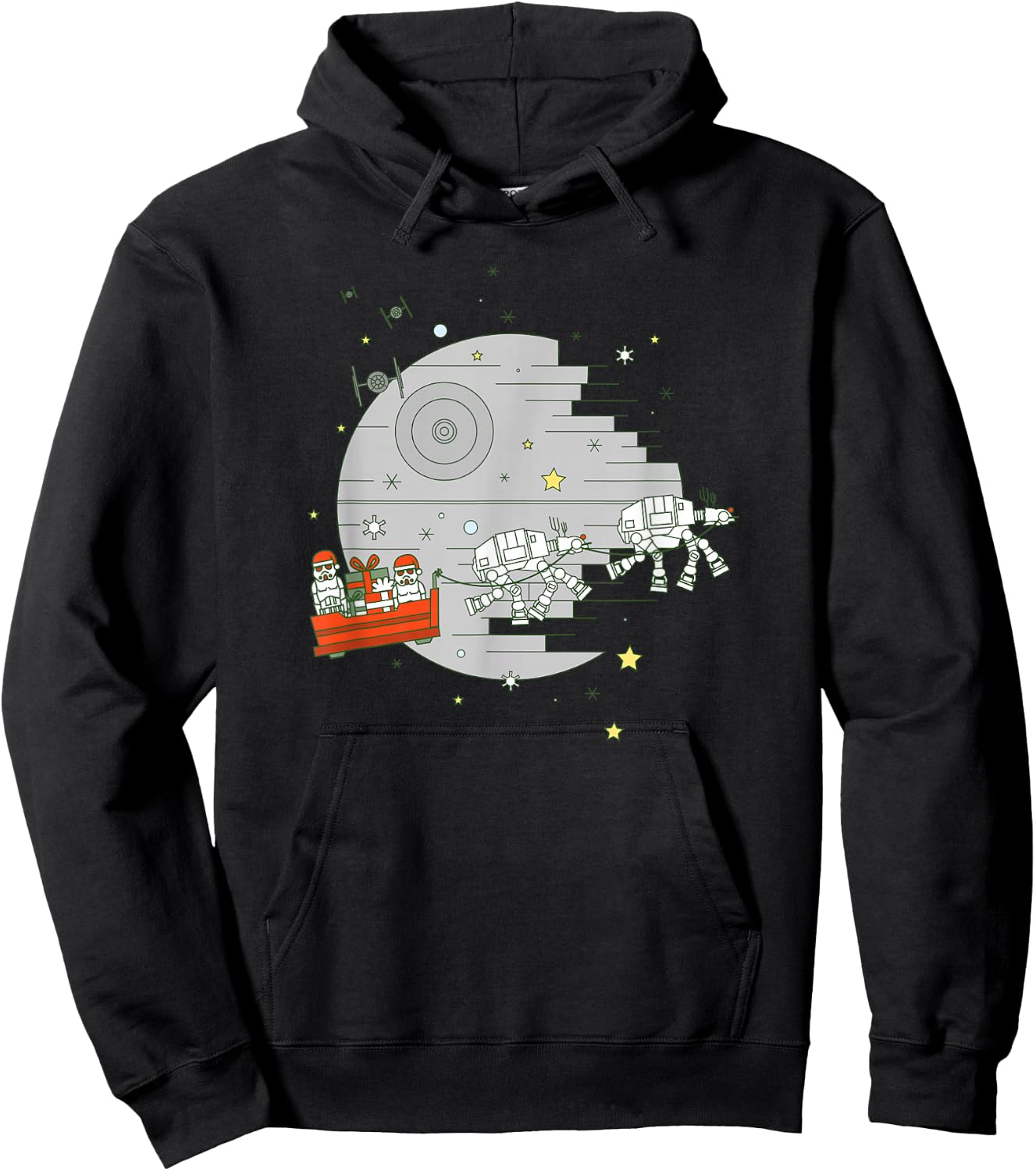 Star Wars Christmas Death Star Sleigh Ride Hoodie - Hoodie | Black