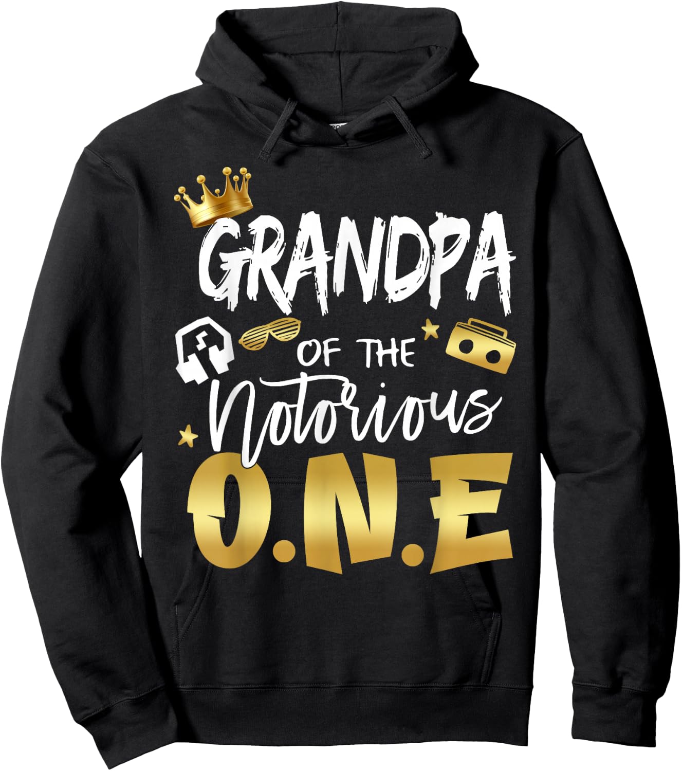 Grandpa Of The Notorious One Old School Hip Hop 1st Birthday Hoodie - Hoodie | Black
