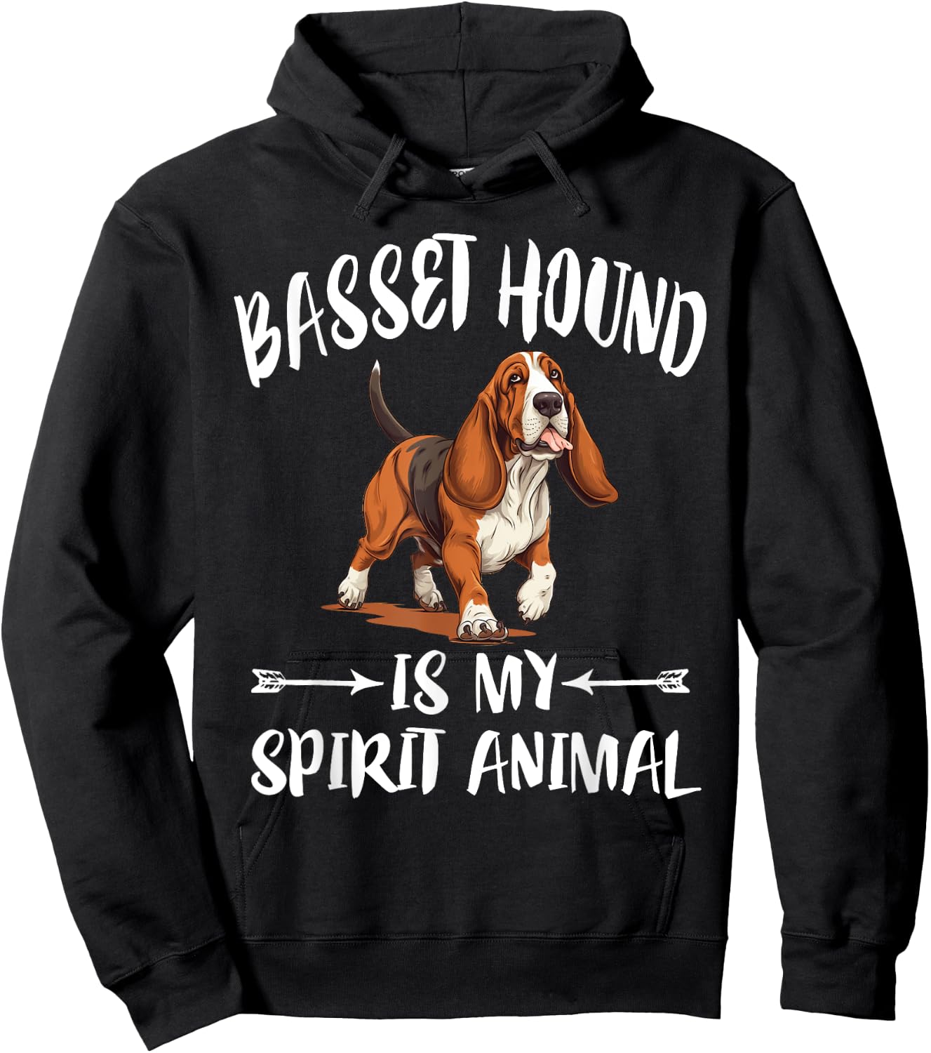 Basset Hound Is My Spirit Animal Dog Hoodie - Hoodie | Black