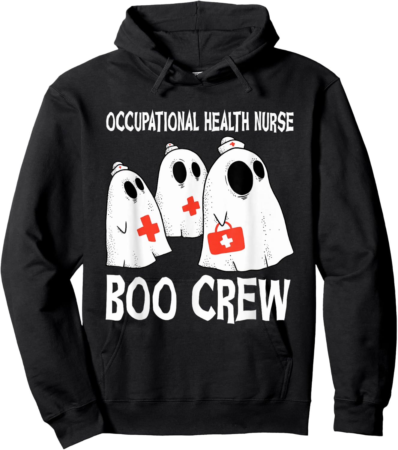 Spooky Occupational Health Nurse Boo Crew Halloween Costume Hoodie - Hoodie | Black