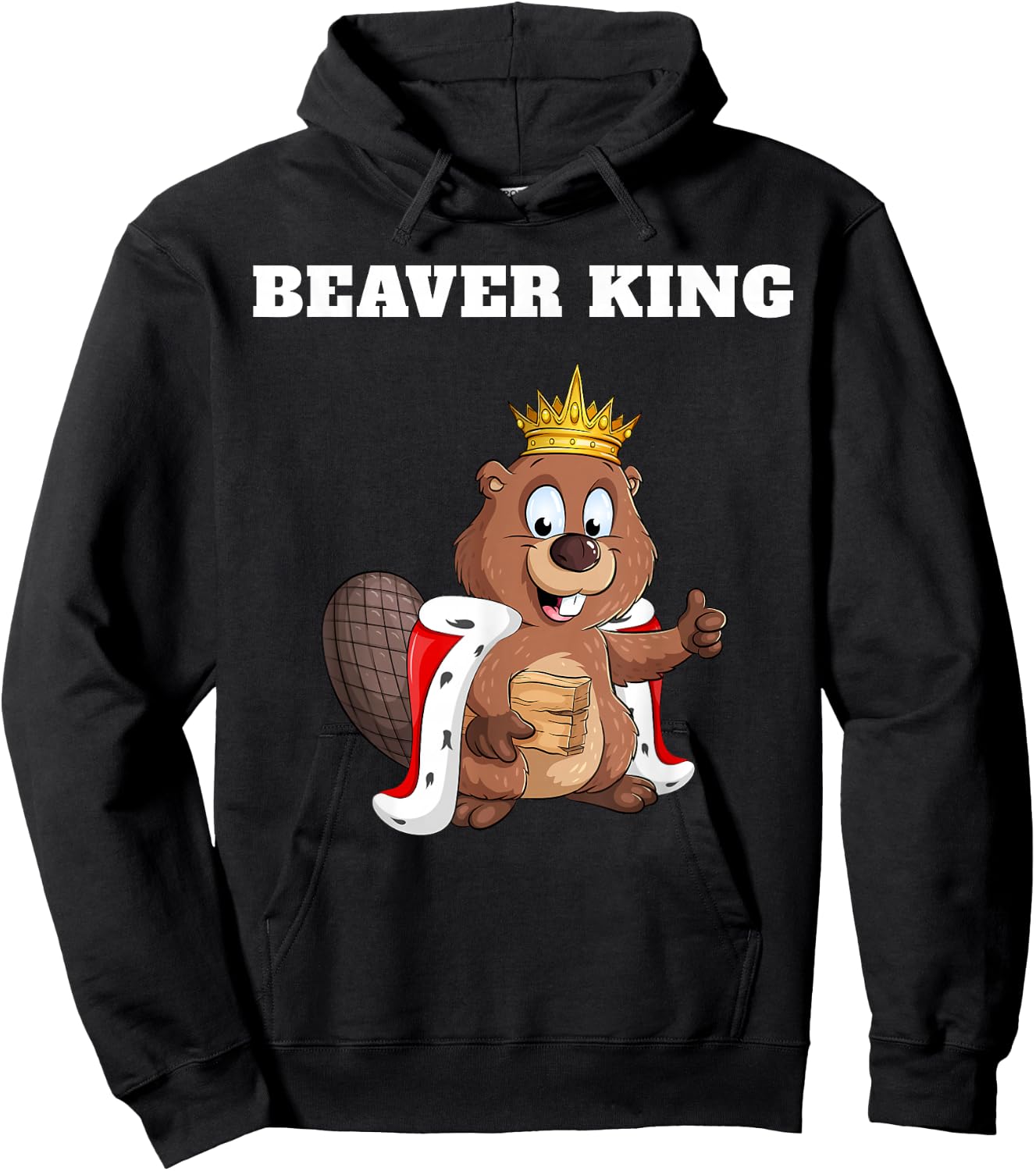 Beaver King | Beaver | Boys Beaver Hoodie - Hoodie | Black