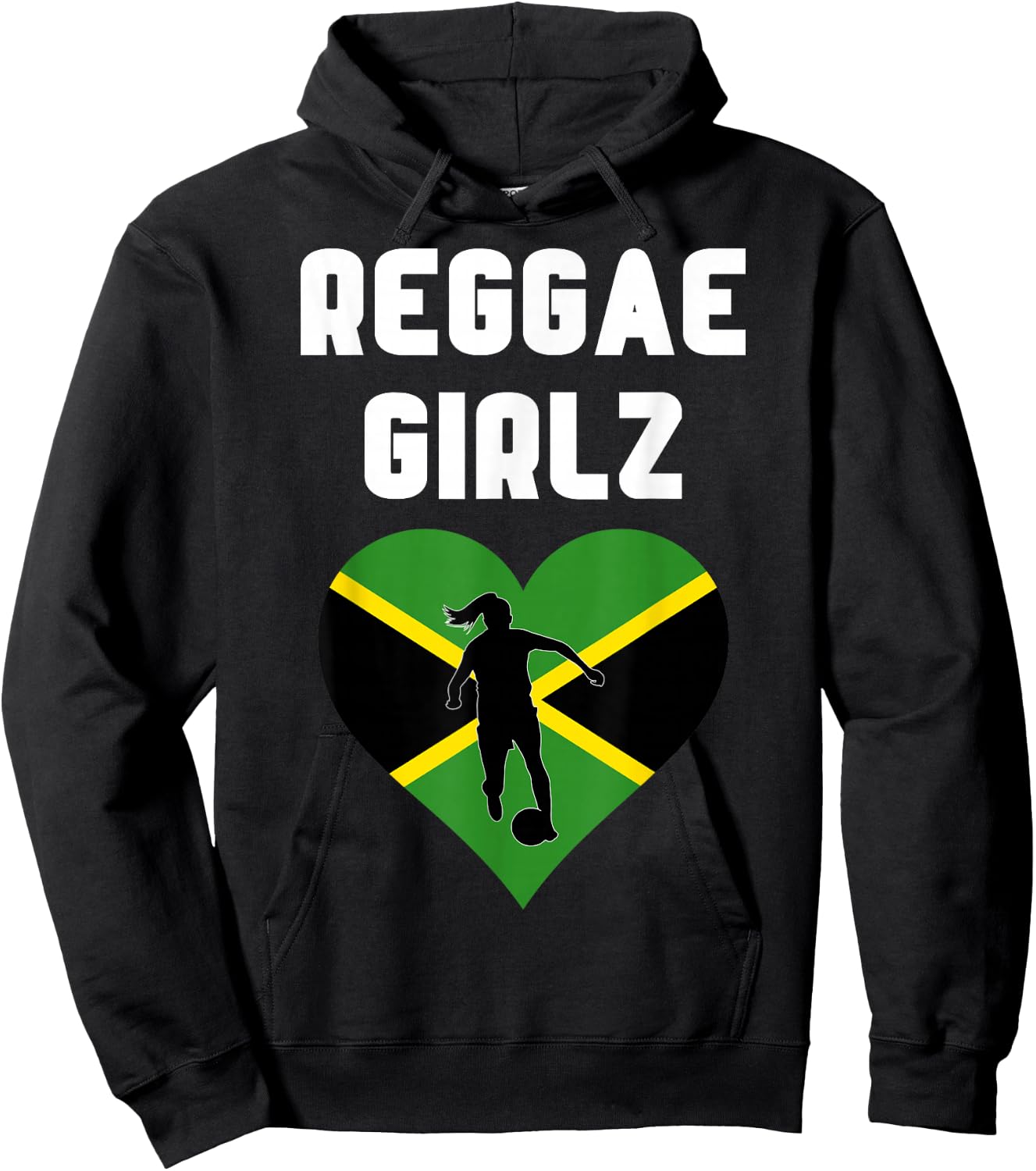 Jamaica Flag Women Football Player Hoodie - Hoodie | Black