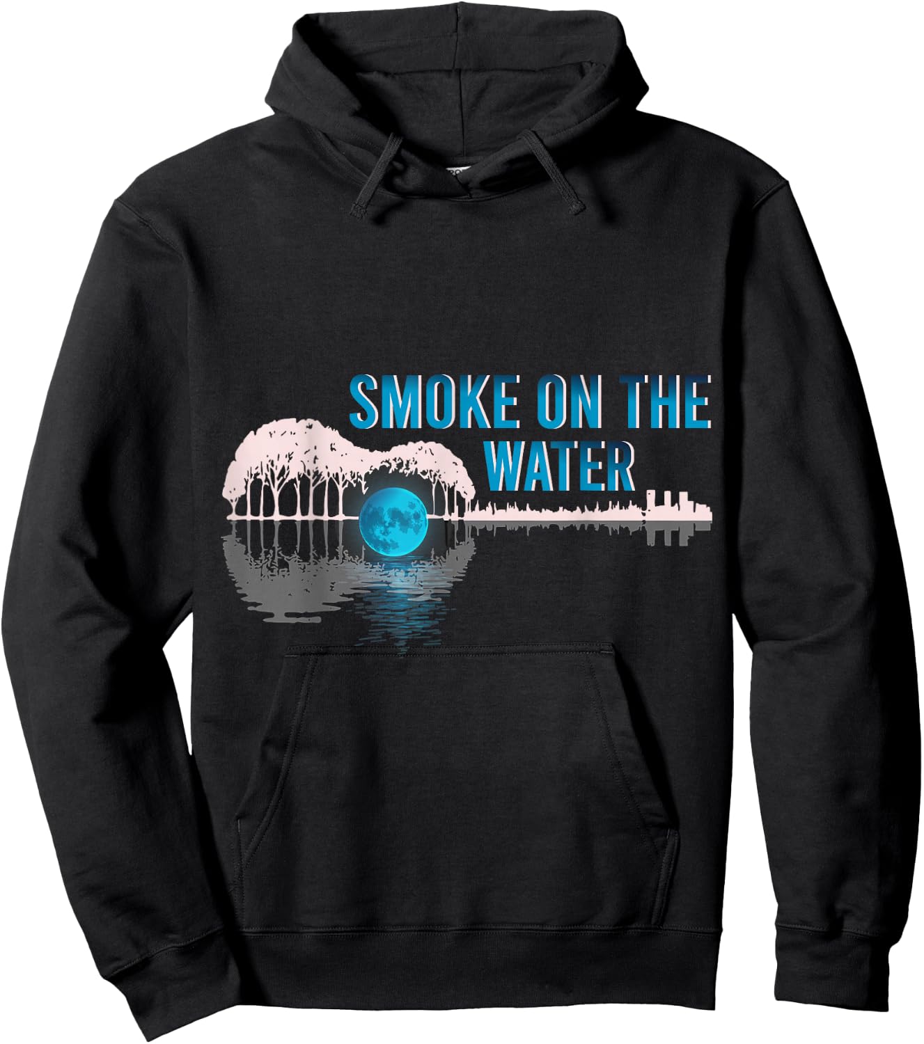 Guitar Lake Shadow Love Guitar Smoke on Water Guitar Hoodie - Hoodie | Black