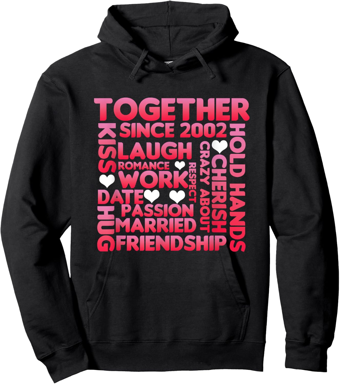 Together Since 2002 Relationship Partner Marriage Couple Gift Hoodie - Hoodie | Black