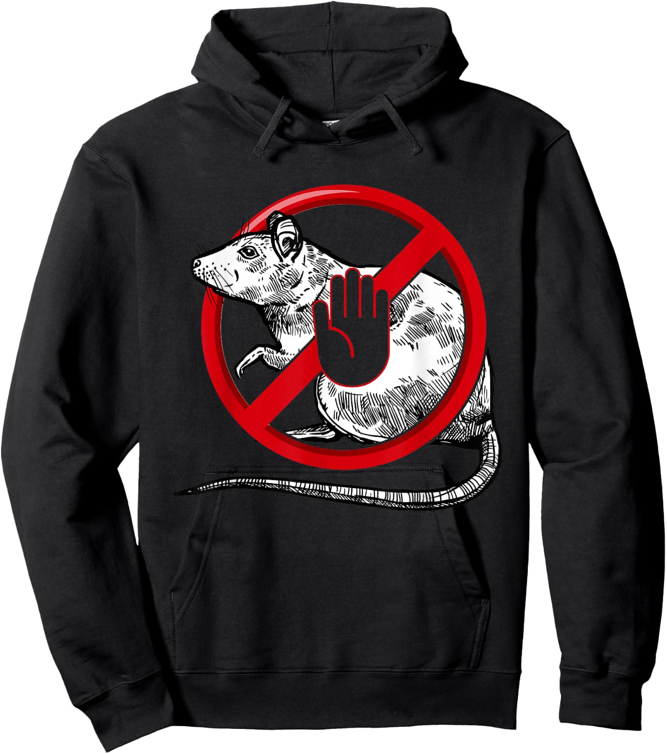 No Rat Sign Stop Snitching Pest Control Cool Novelty Graphic Hoodie - Hoodie | Black