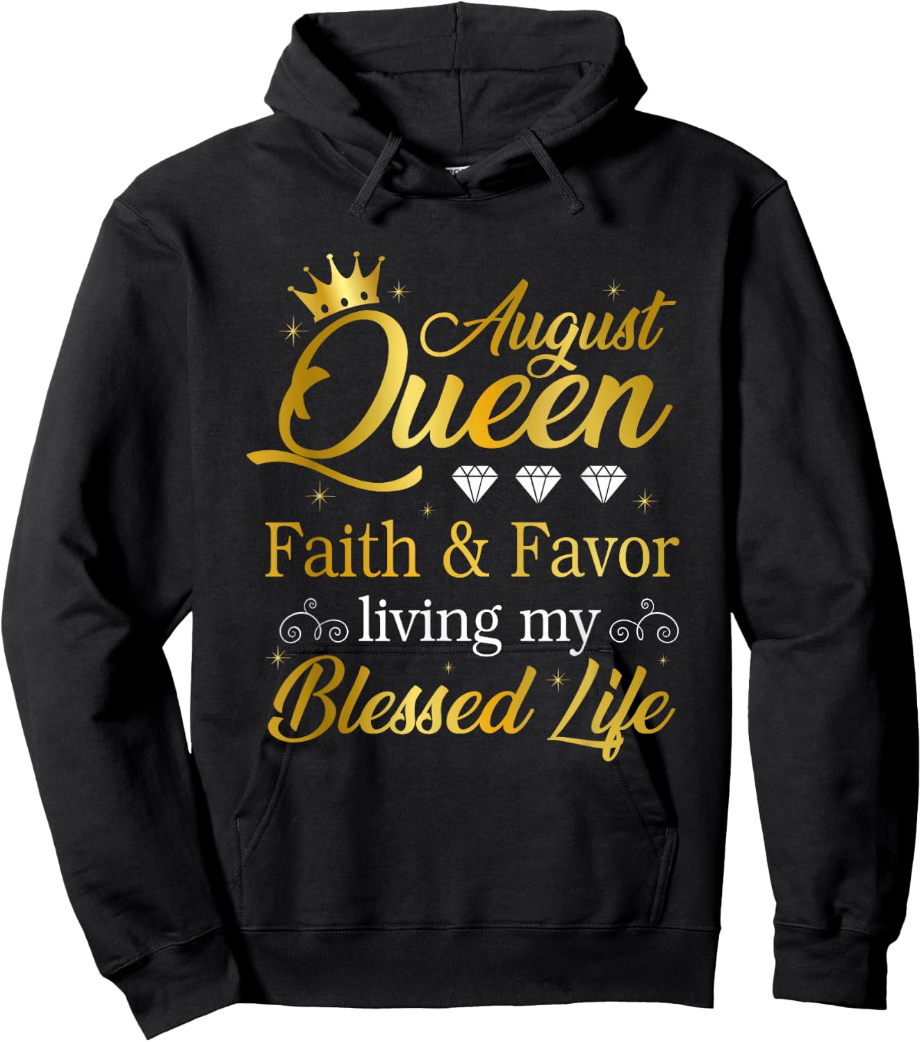August Queen Living My Best Life Leo Virgo Birthday Queen Hoodie - Hoodie | Black
