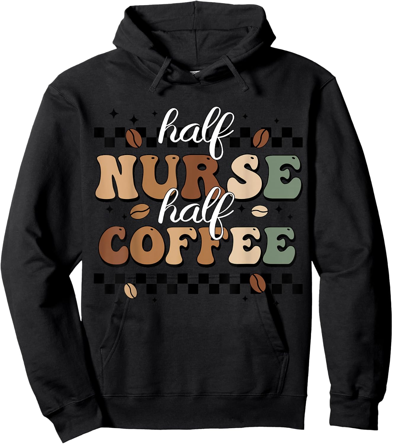 Half Nurse Coffee Nurse Gifts Nurse Week Gifts Funny Nurse Hoodie - Hoodie | Black