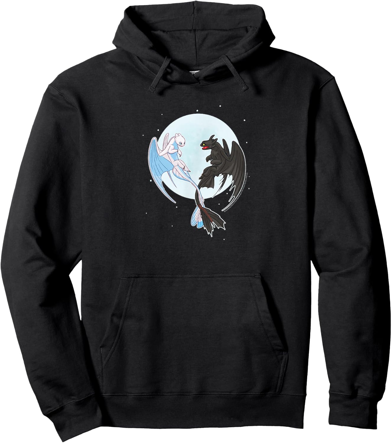 How To Train Your Dragon - Night And Light Moon Hoodie - Hoodie | Black