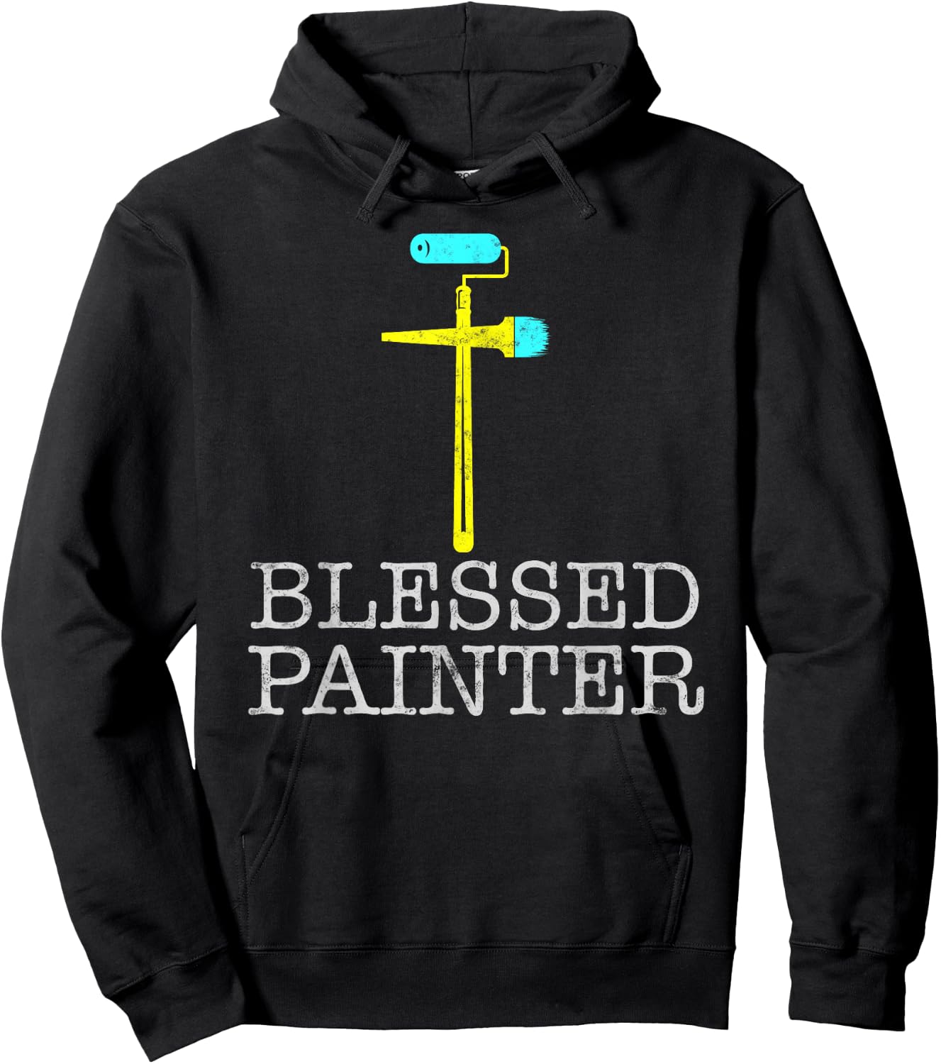 Blessed House Painter and Decorator Christian Painting Dad Hoodie - Hoodie | Black