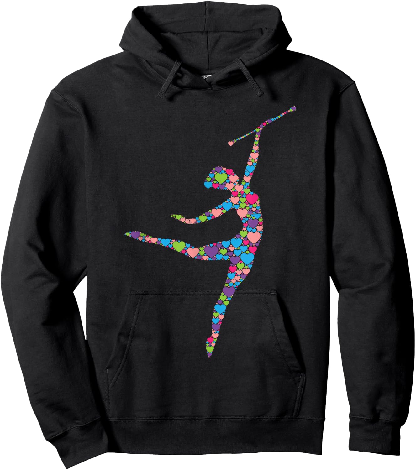 Baton Twirling Girl - Silhouette Dancing Twirler Majorette Hoodie - Hoodie | Black