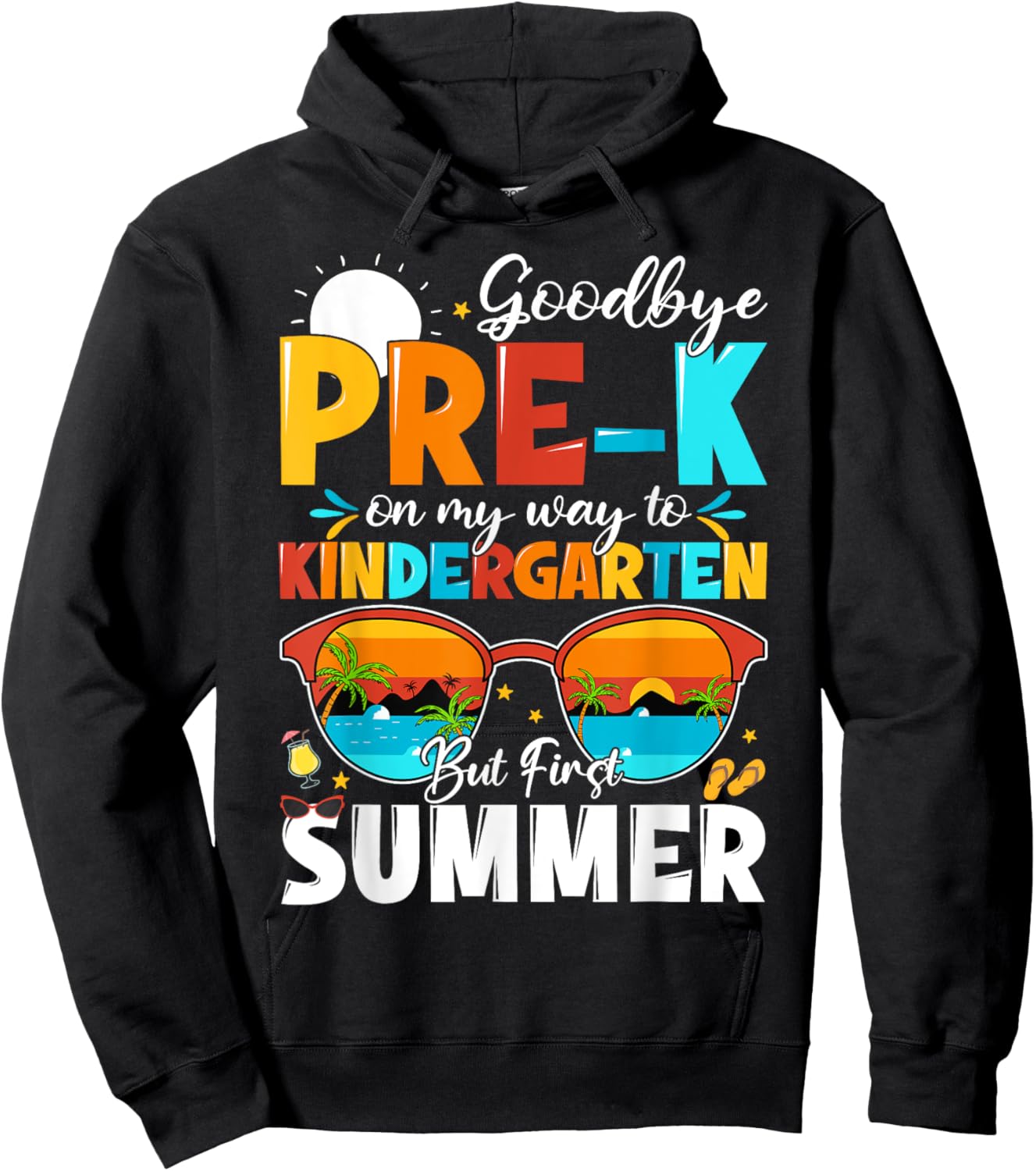 Goodbye Pre-k Graduation To Kindergarten Hello Summer Kids Hoodie - Hoodie | Black
