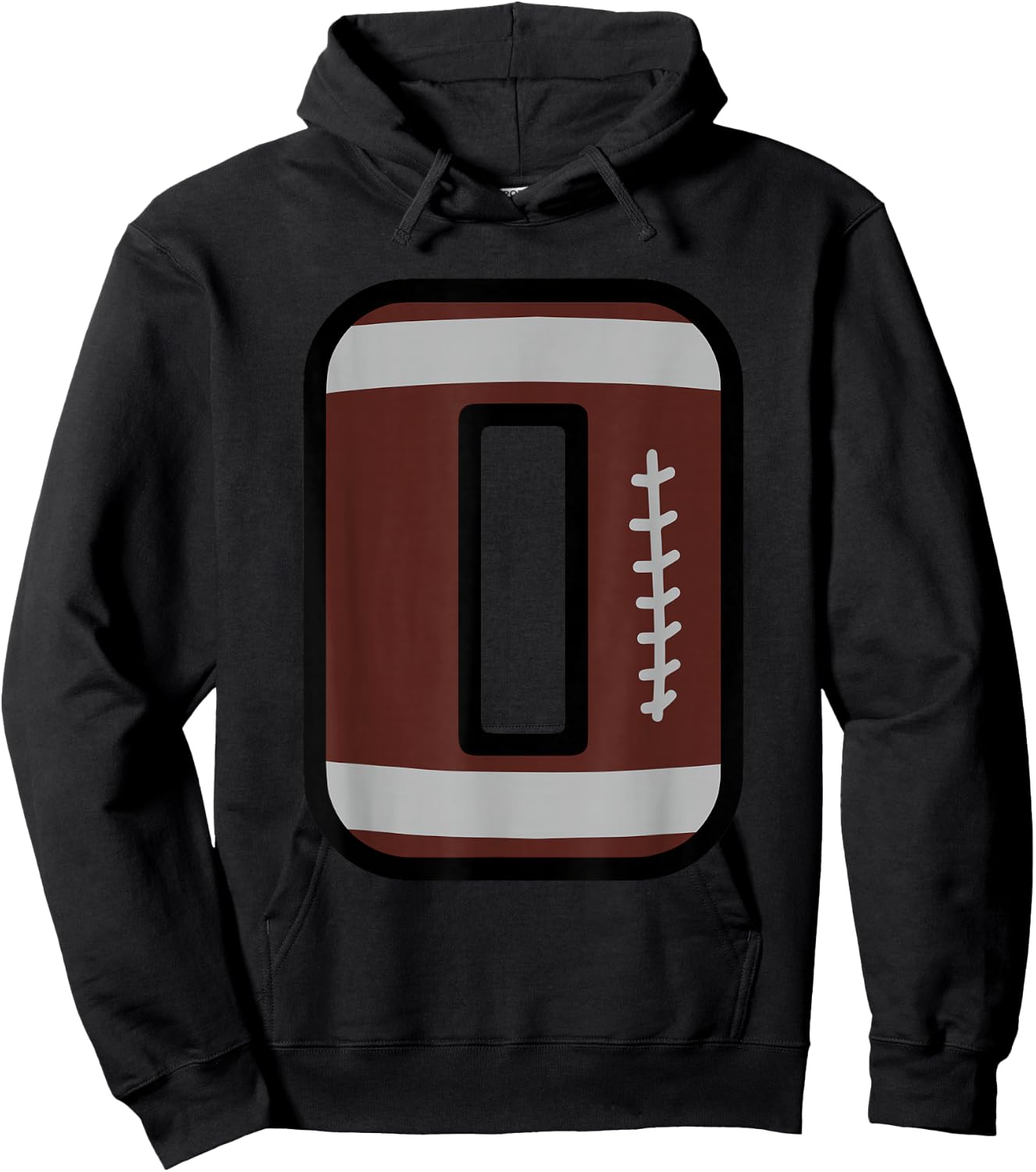 Number #0 Football Number Hoodie - Hoodie | Black