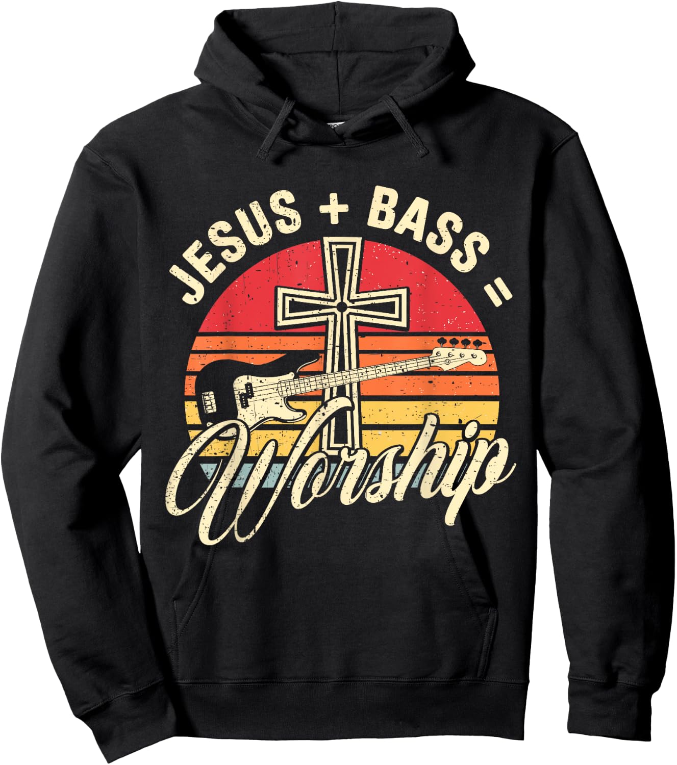 Jesus + Bass = Worship Bass Lover Music Lover Worship Hoodie - Hoodie | Black