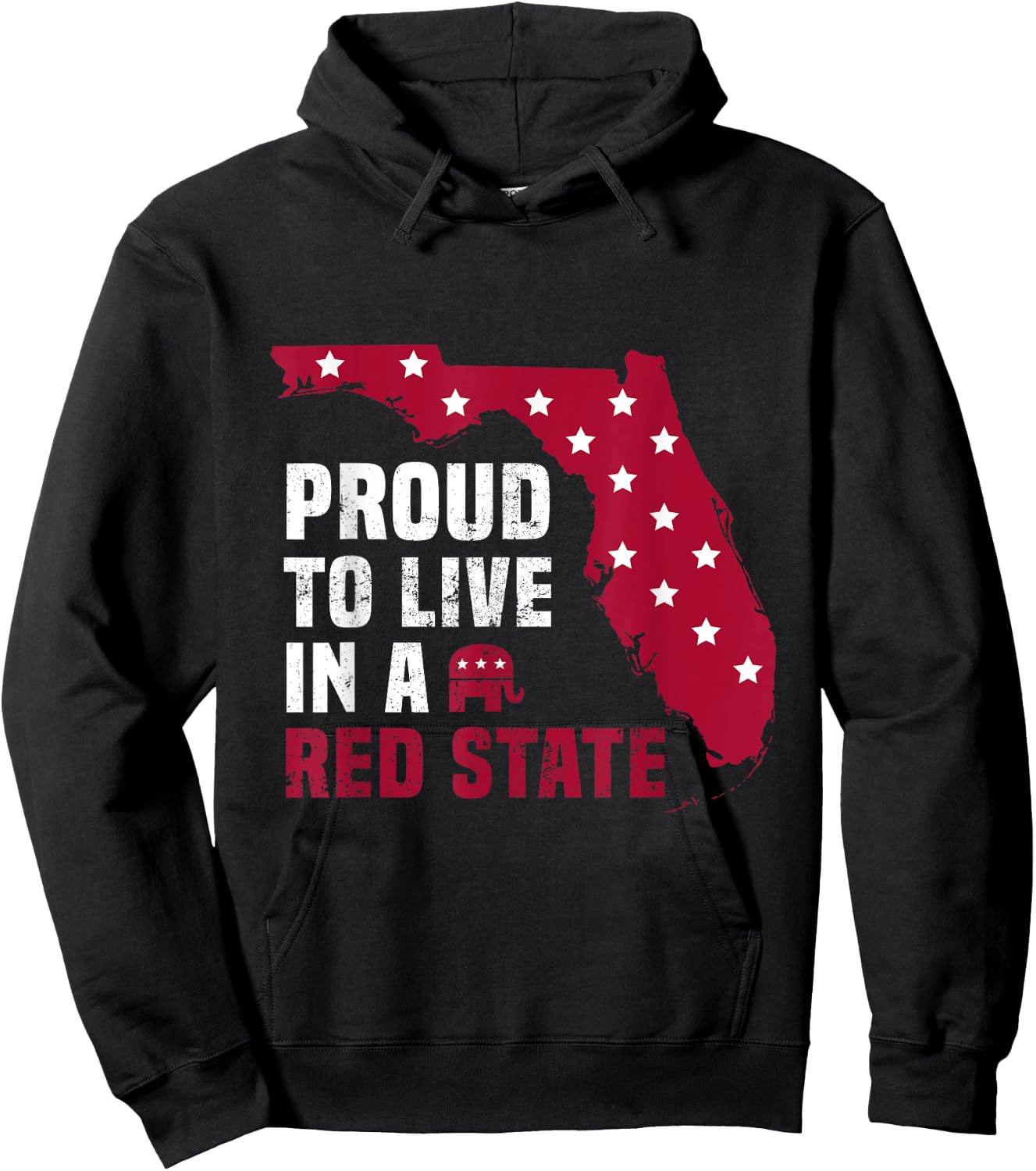 Proud To Live In A Red State Patriotic Floridian Men Hoodie - Hoodie | Black