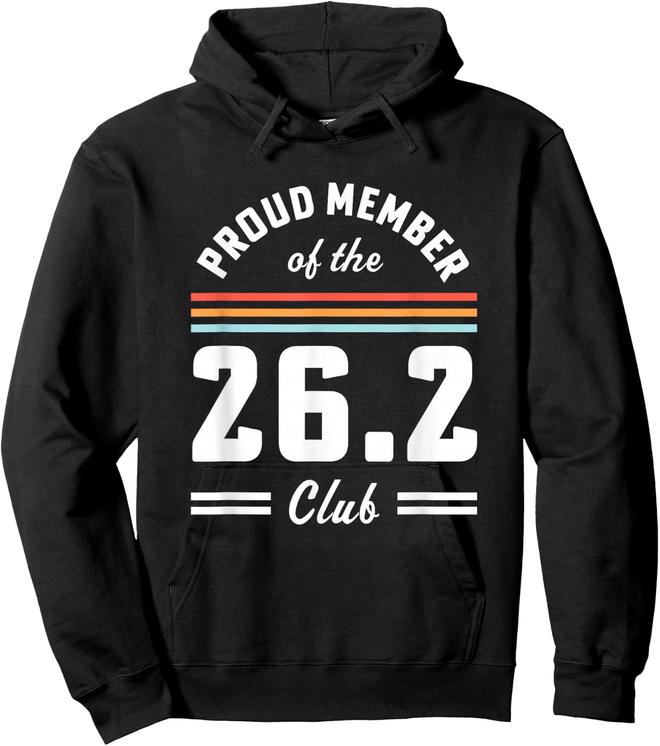 First Marathon 26.2 Club Marathoner Retro Runner Hoodie - Hoodie | Black