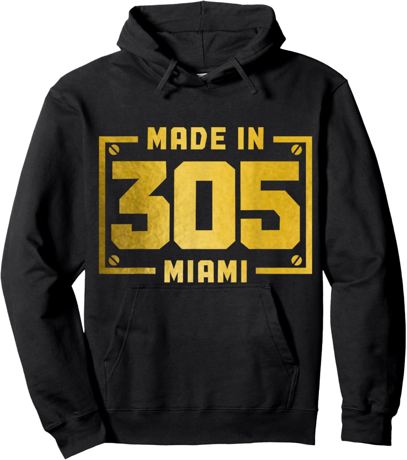 Miami Florida 305 Area Code Vintage FL Pride Hoodie - Hoodie | Black