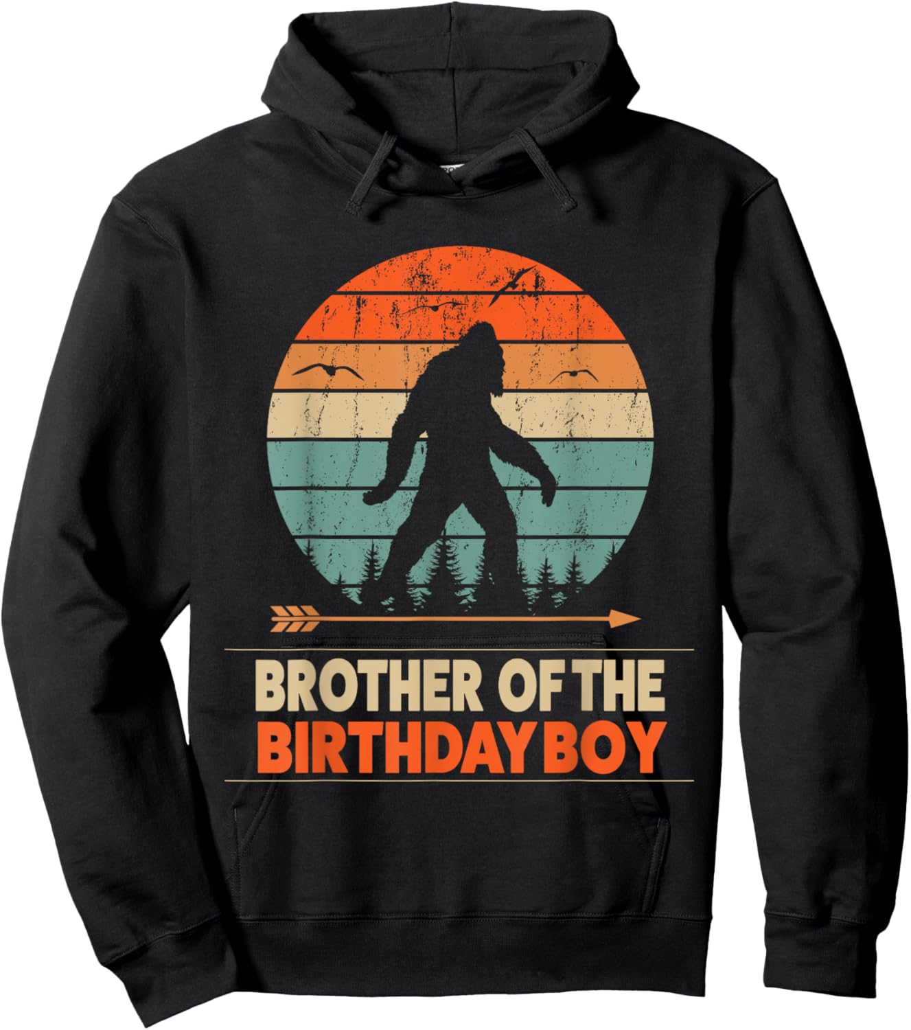 Brother of the Birthday Boy Bigfoot Birthday Hoodie - Hoodie | Black